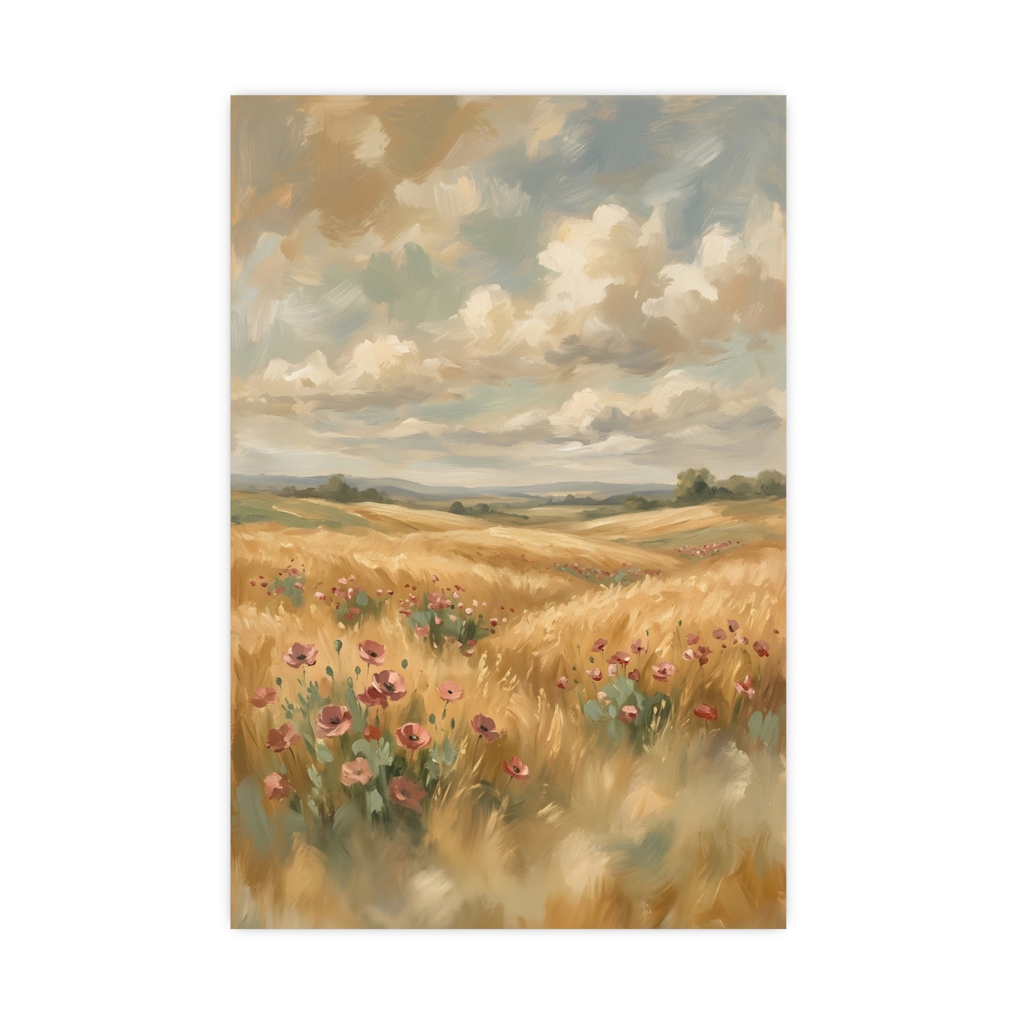 Coquelicots dans les blés | Affiche Murale Romantique | Peinture