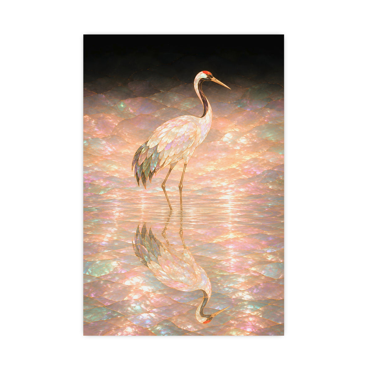 One Crane, Reflected — one crane, reflected, 16x24 in print