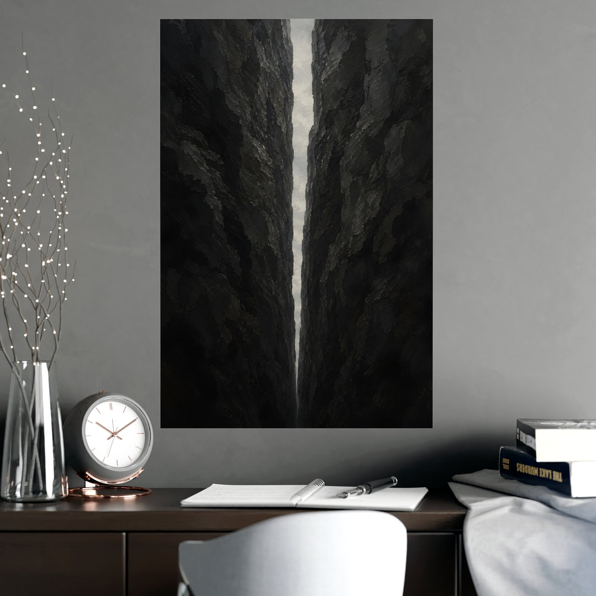The Narrow Pass — the narrow pass, shown framed on a wall