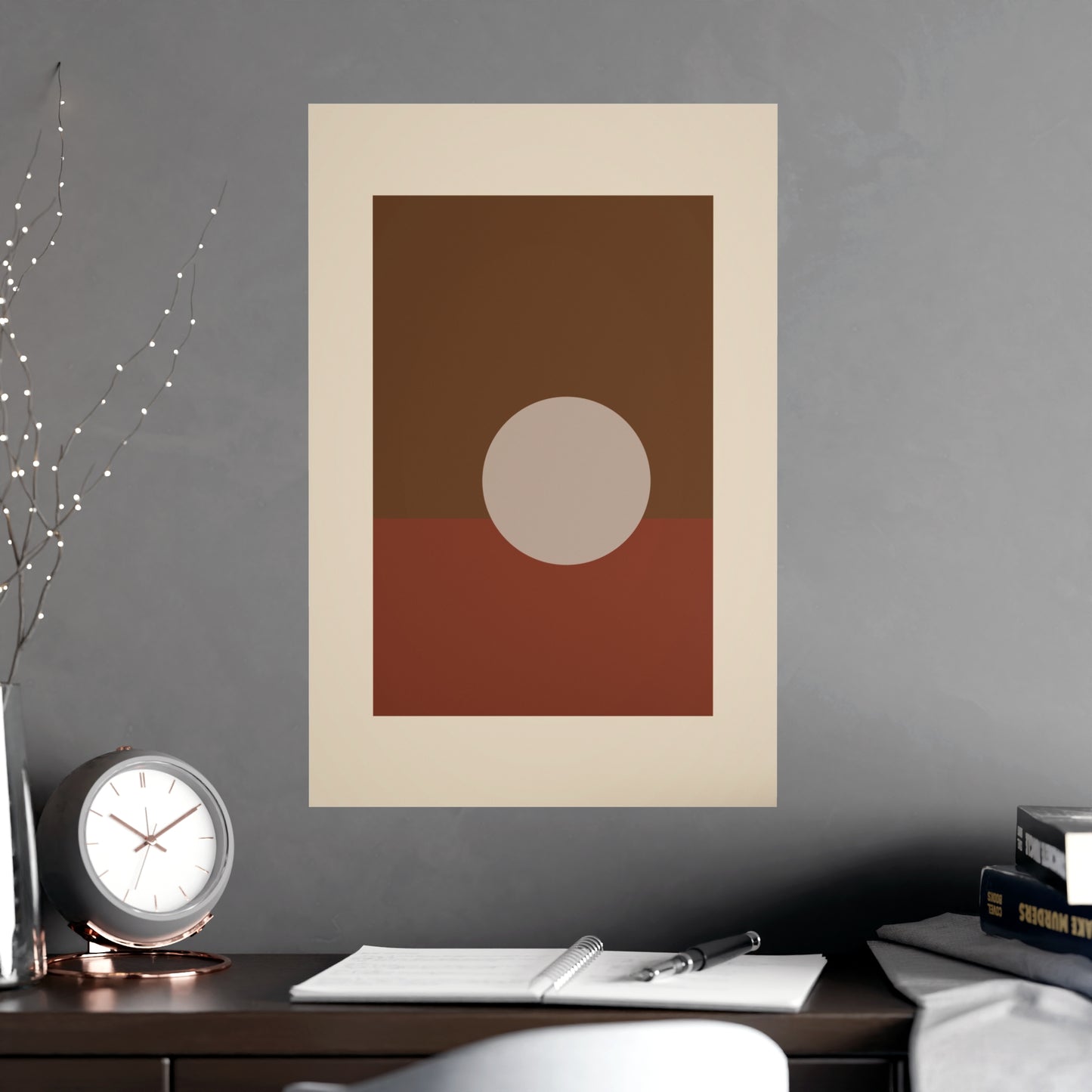 Muted 70s Sun Landscape Wall Art | Living Room Print