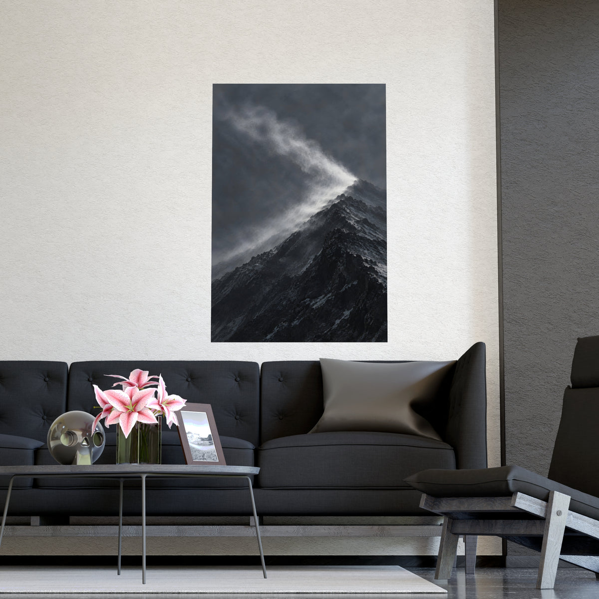 Snow off the Ridge — snow off the ridge, shown framed on a wall