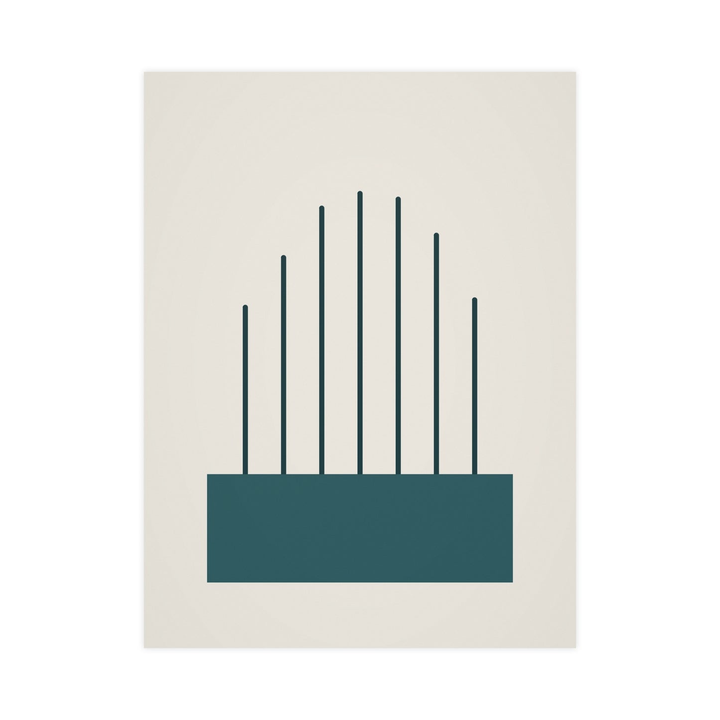 Deep Teal Lines Wall Art | Bedroom Print
