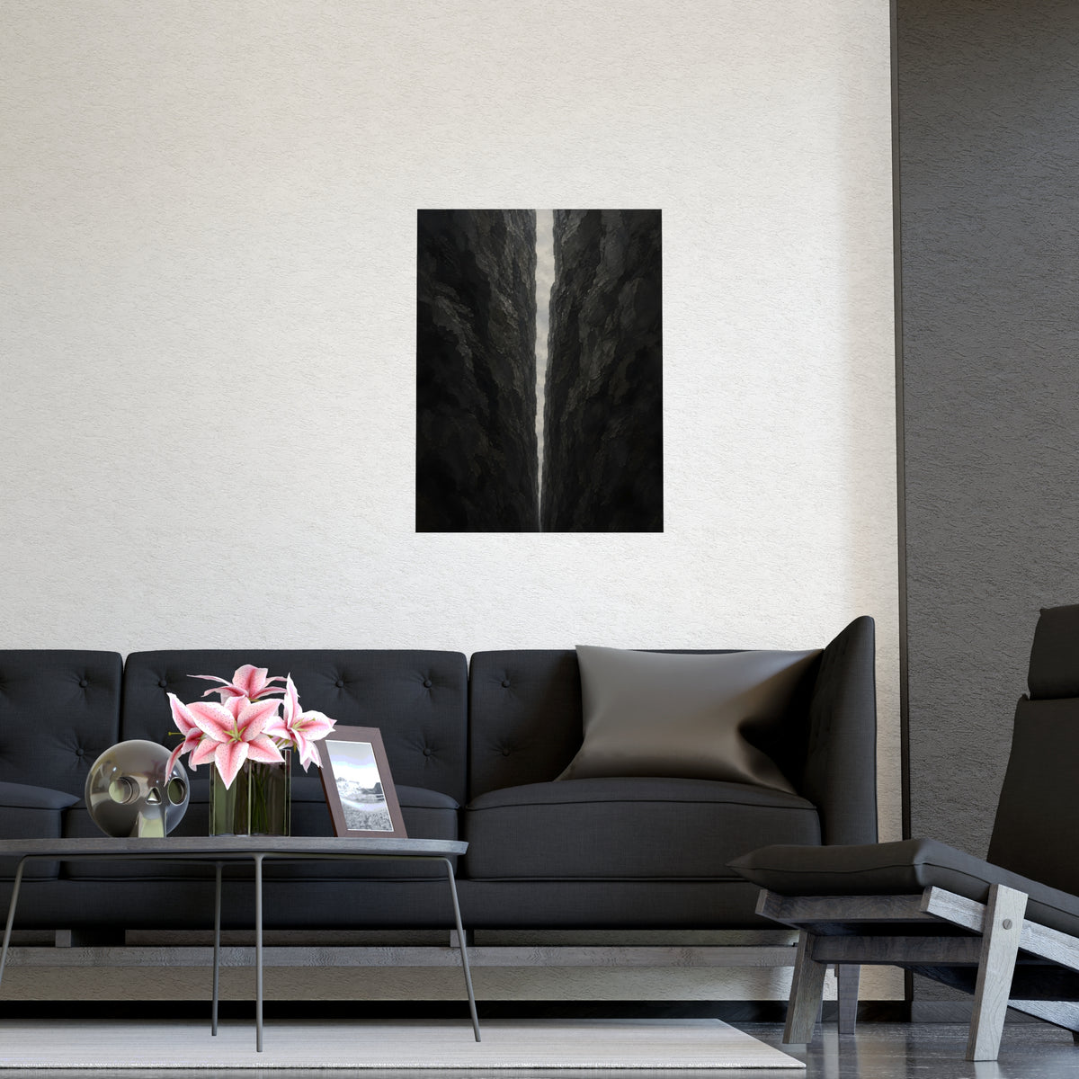 The Narrow Pass — the narrow pass, shown framed on a wall