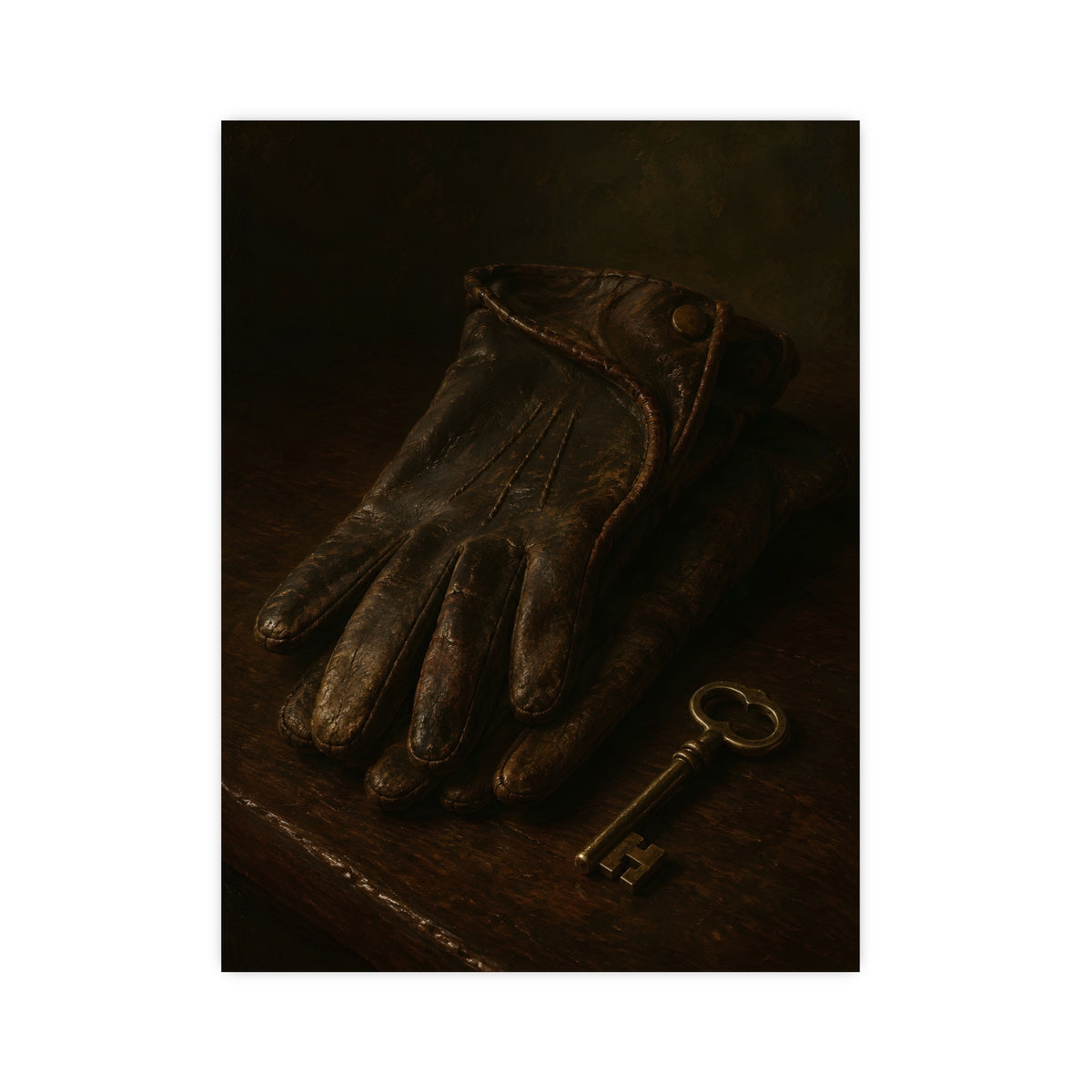 Gloves and a Brass Key — gloves and a brass key, 12x16 in print