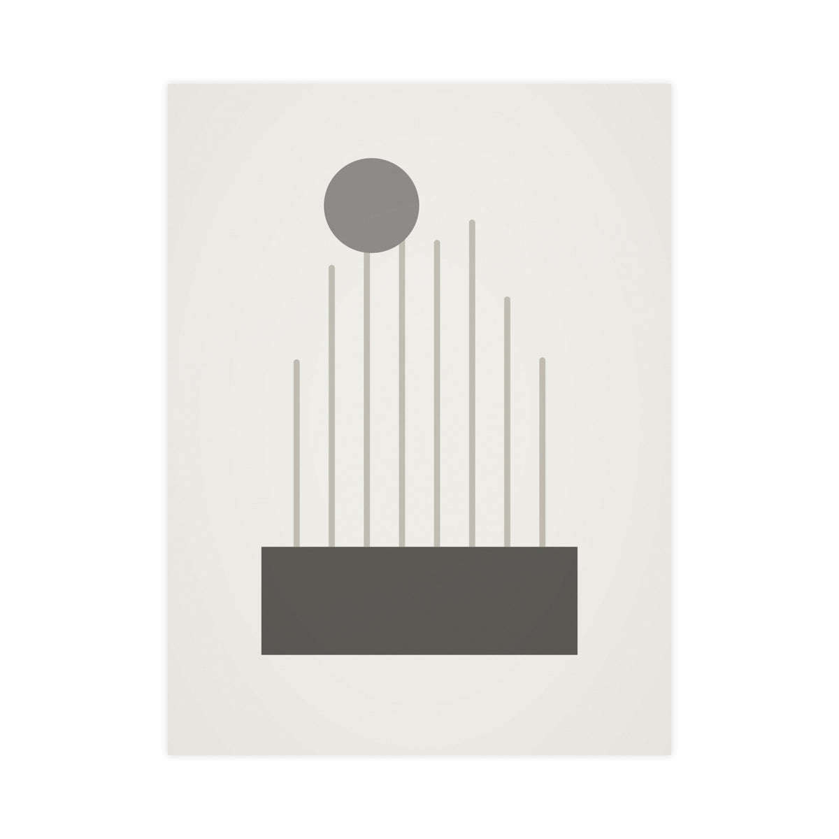 Charcoal Cream Lines Wall Art — lines in a charcoal cream palette, 18x24 in print