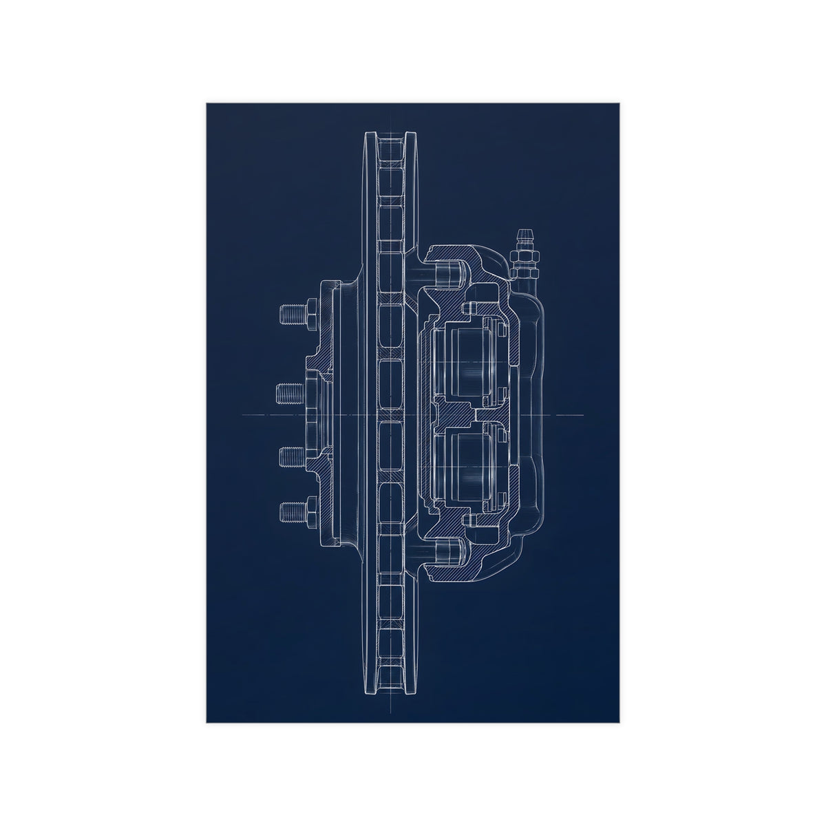 Disc Brake, in Section — disc brake, in section, 12x18 in print
