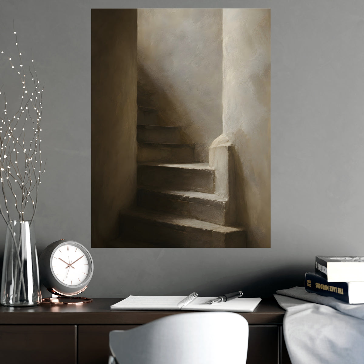 Stone Stair — stone stair, shown framed on a wall