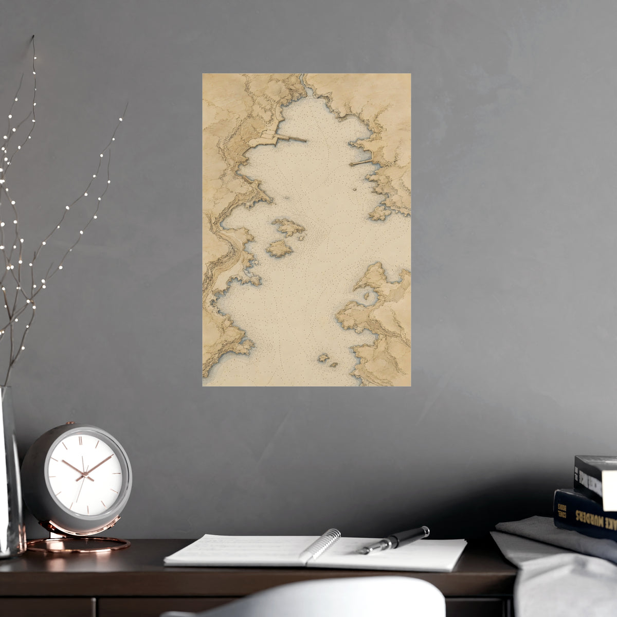 Harbour Soundings — harbour soundings, shown framed on a wall