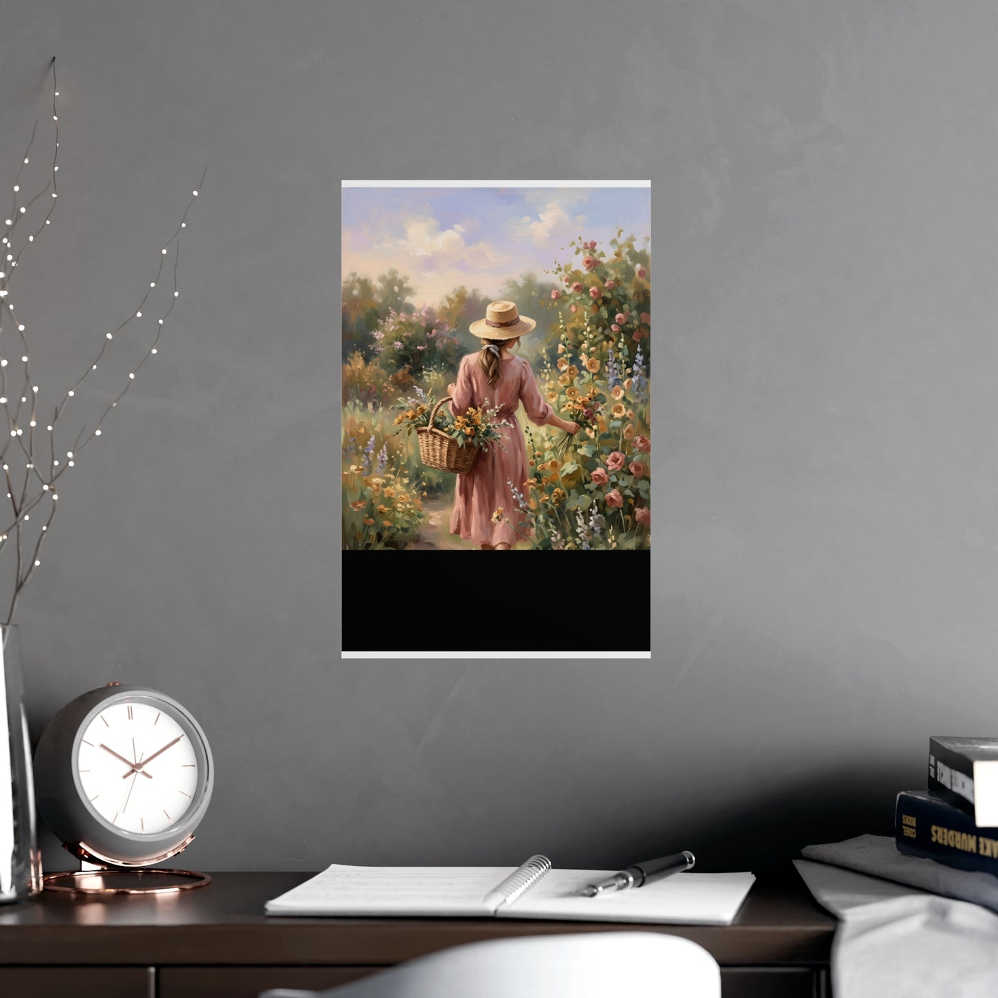 Gathering Flowers | Romantic Oil Painting Print | Wall Art