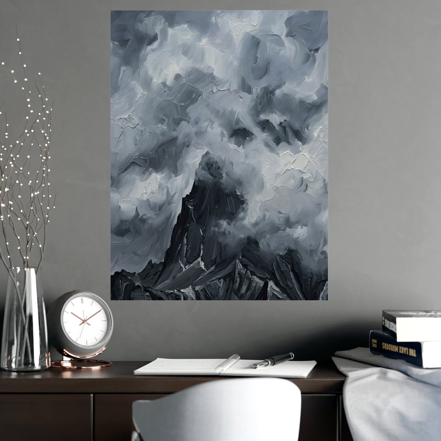 Gipfel in Wolken | Landschaftsdruck | Berg Kunstdruck