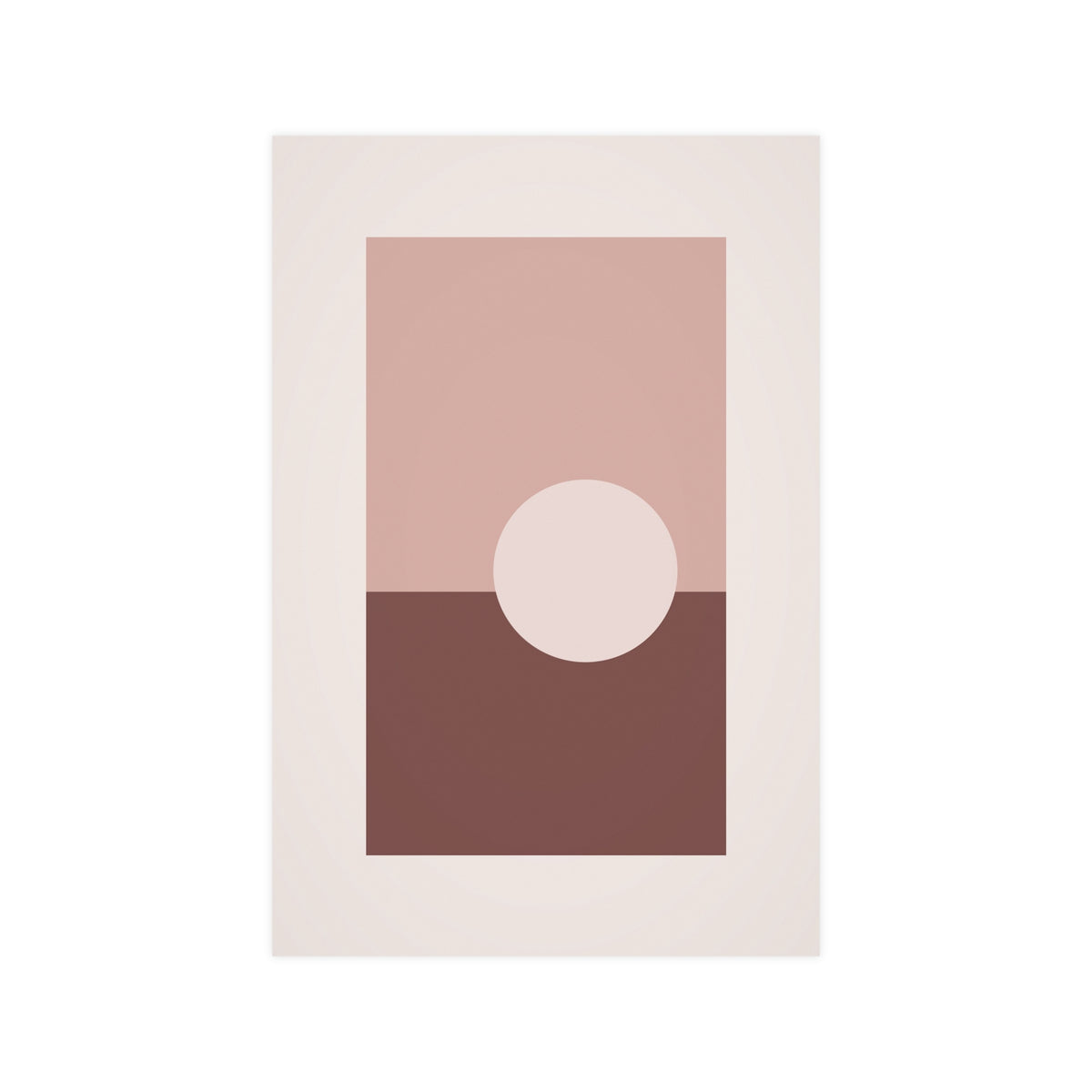 Dusty Rose Sun Landscape Wall Art — sun landscape in a dusty rose palette, 12x18 in print