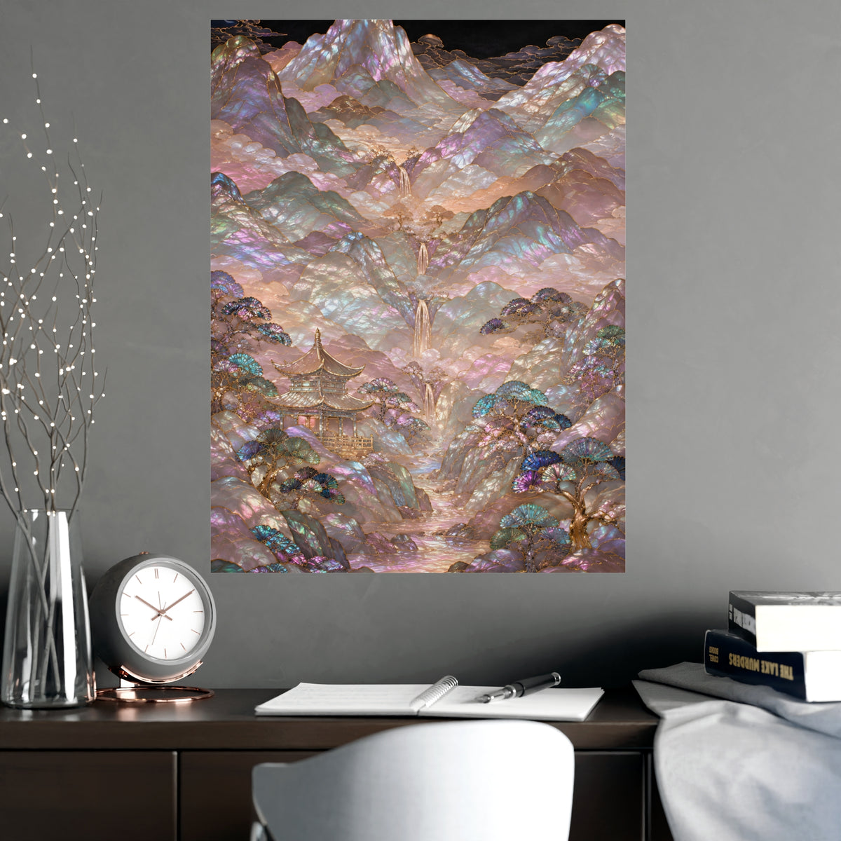 Valley in Bloom — valley in bloom, shown framed on a wall