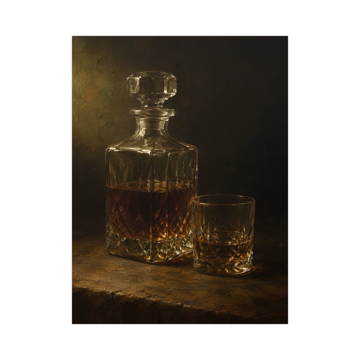 Decanter and Glass — decanter and glass, 18x24 in print