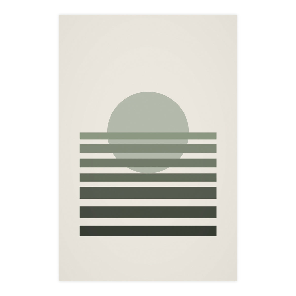Sage Neutral Sunset Boho Wall Art — sunset in a sage neutral palette, 24x36 in print