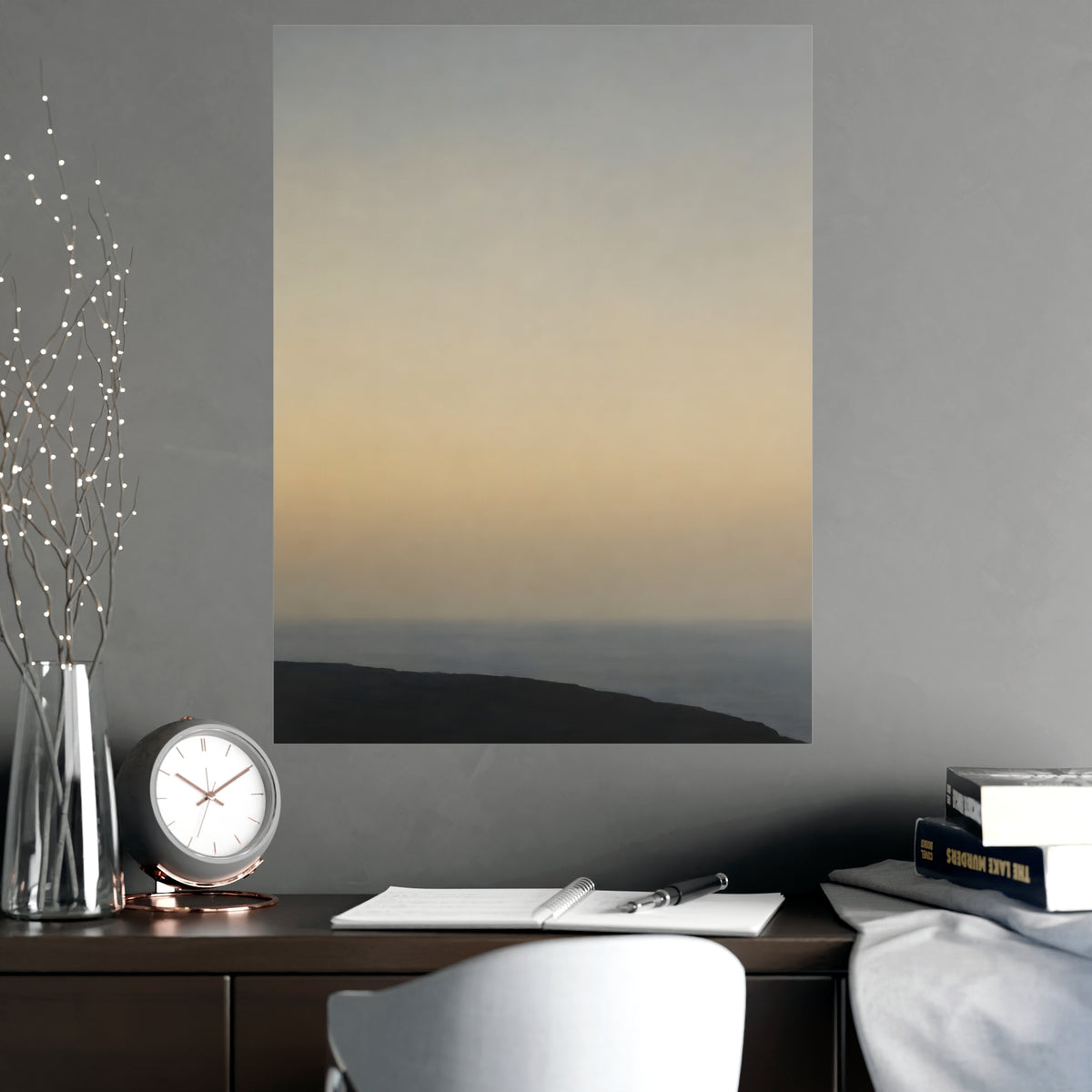 Cliff Edge, Low — cliff edge, low, shown framed on a wall