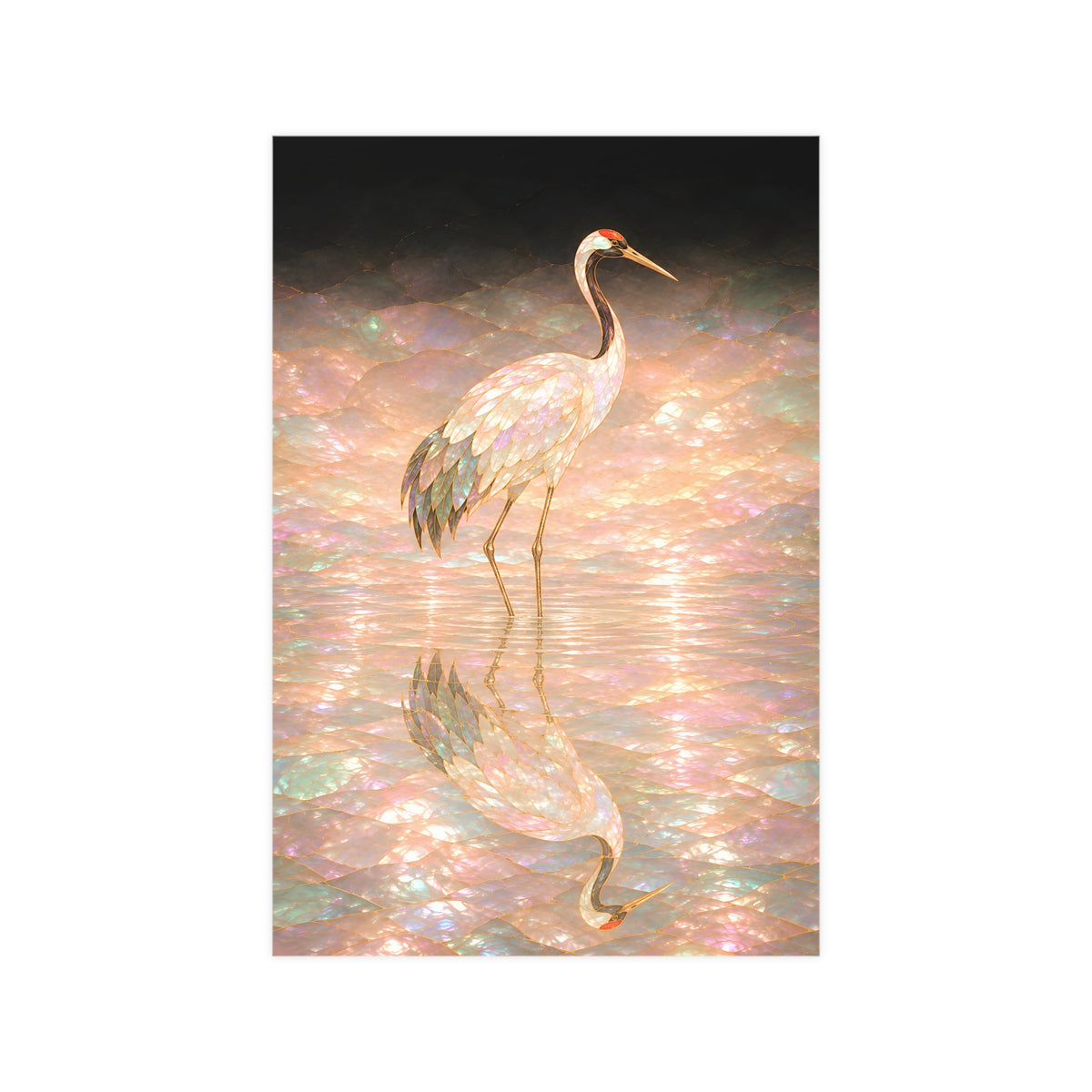 One Crane, Reflected — one crane, reflected, 12x18 in print