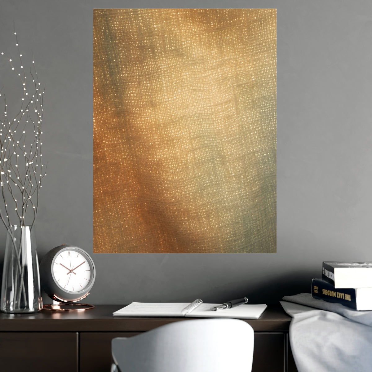 Weave against the Light — weave against the light, shown framed on a wall