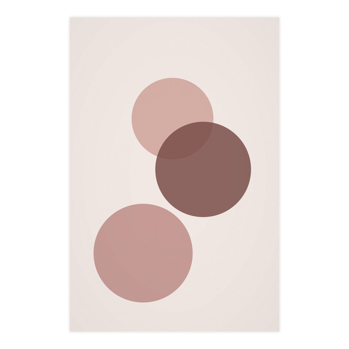 Dusty Rose Circles Modern Wall Art — circles in a dusty rose palette, 24x36 in print