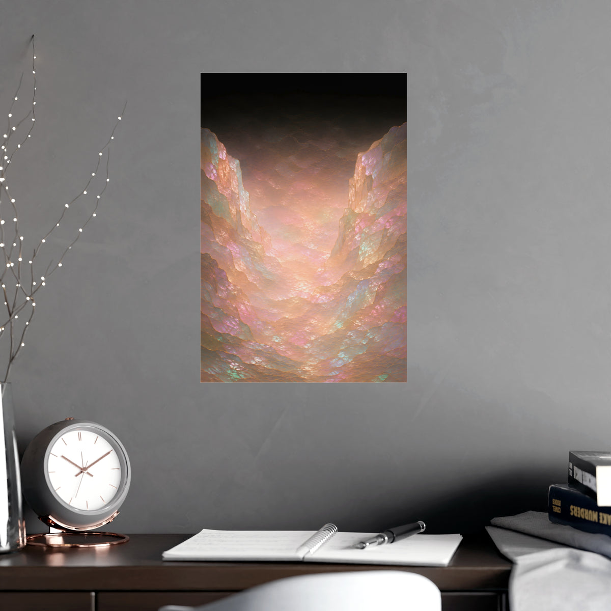 The Gap Between — the gap between, shown framed on a wall