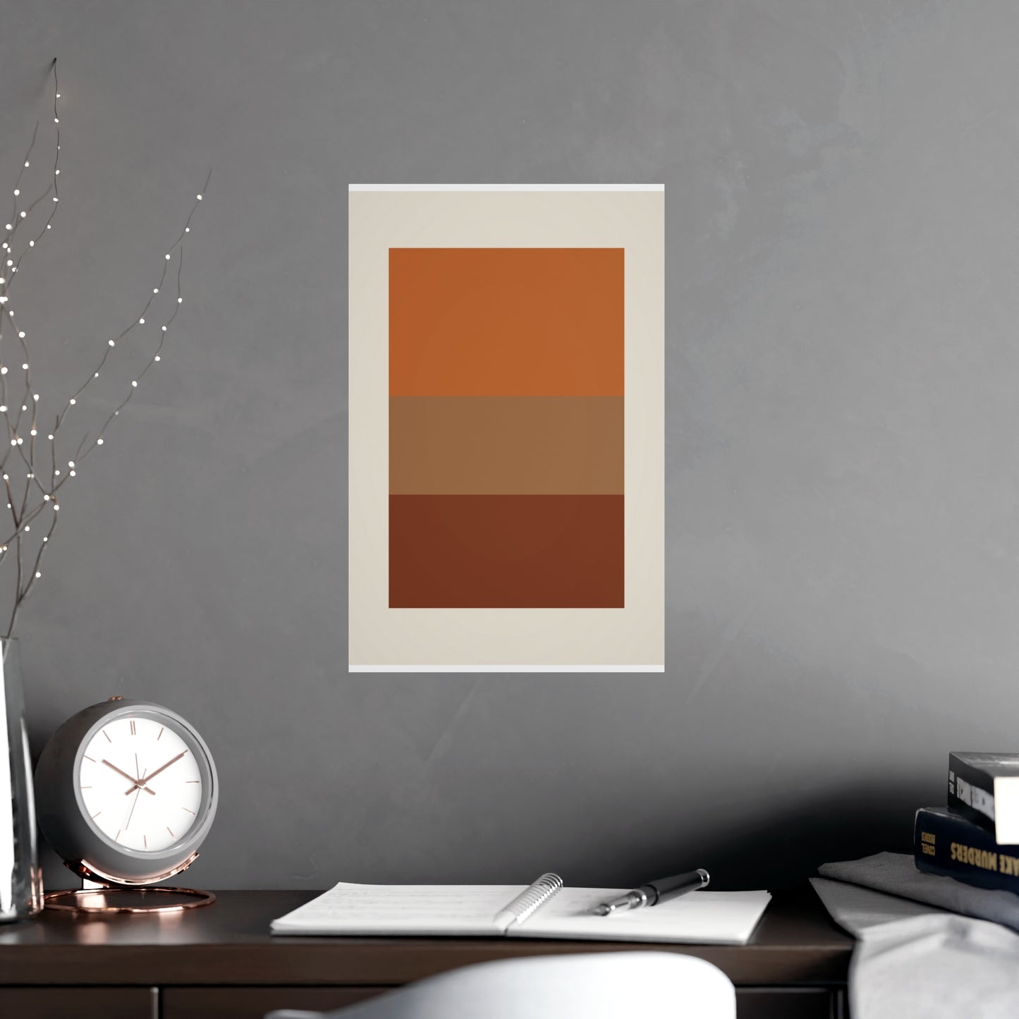 Warm Earth Blocks Boho Wall Art | Living Room Print