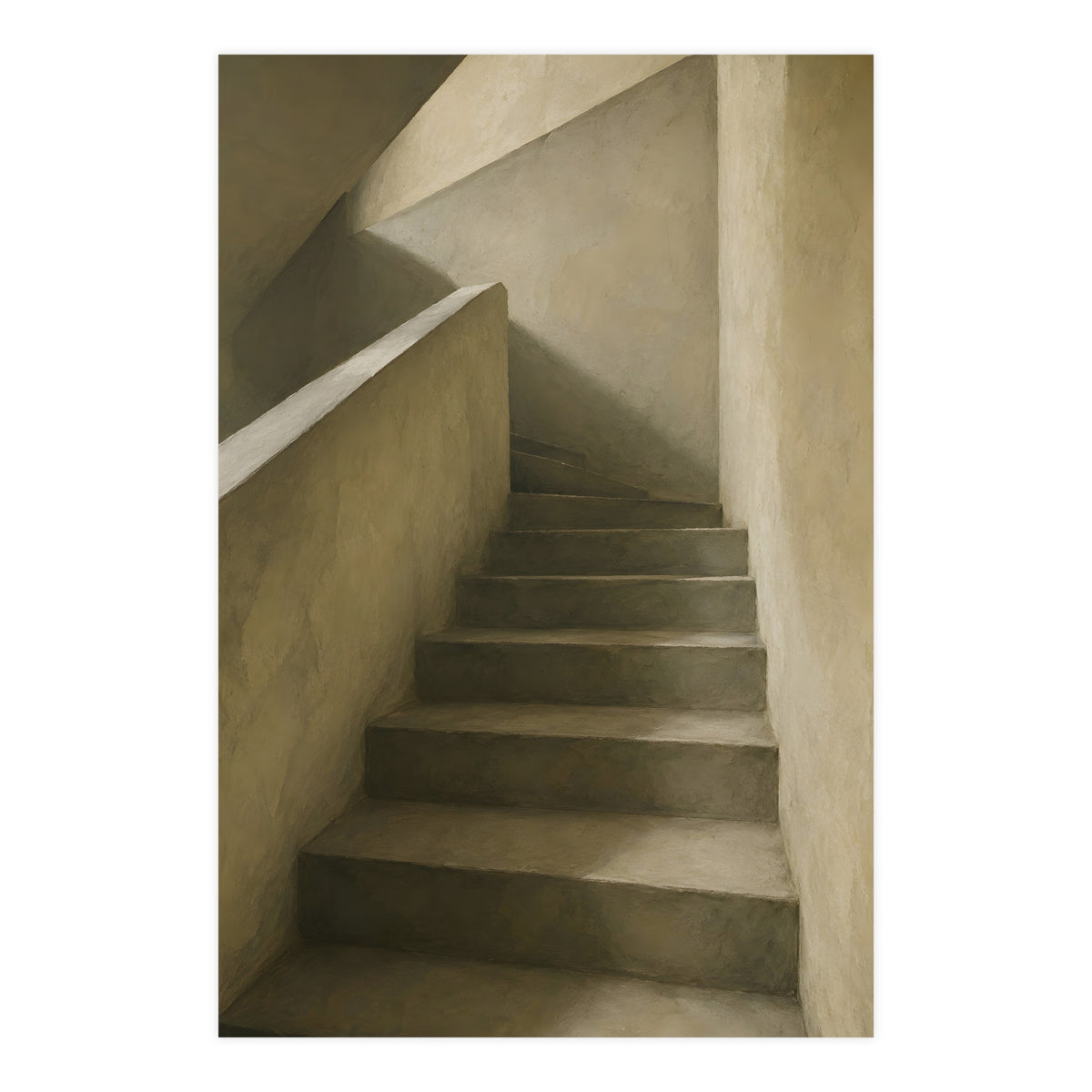 Concrete Stairwell — concrete stairwell, 24x36 in print