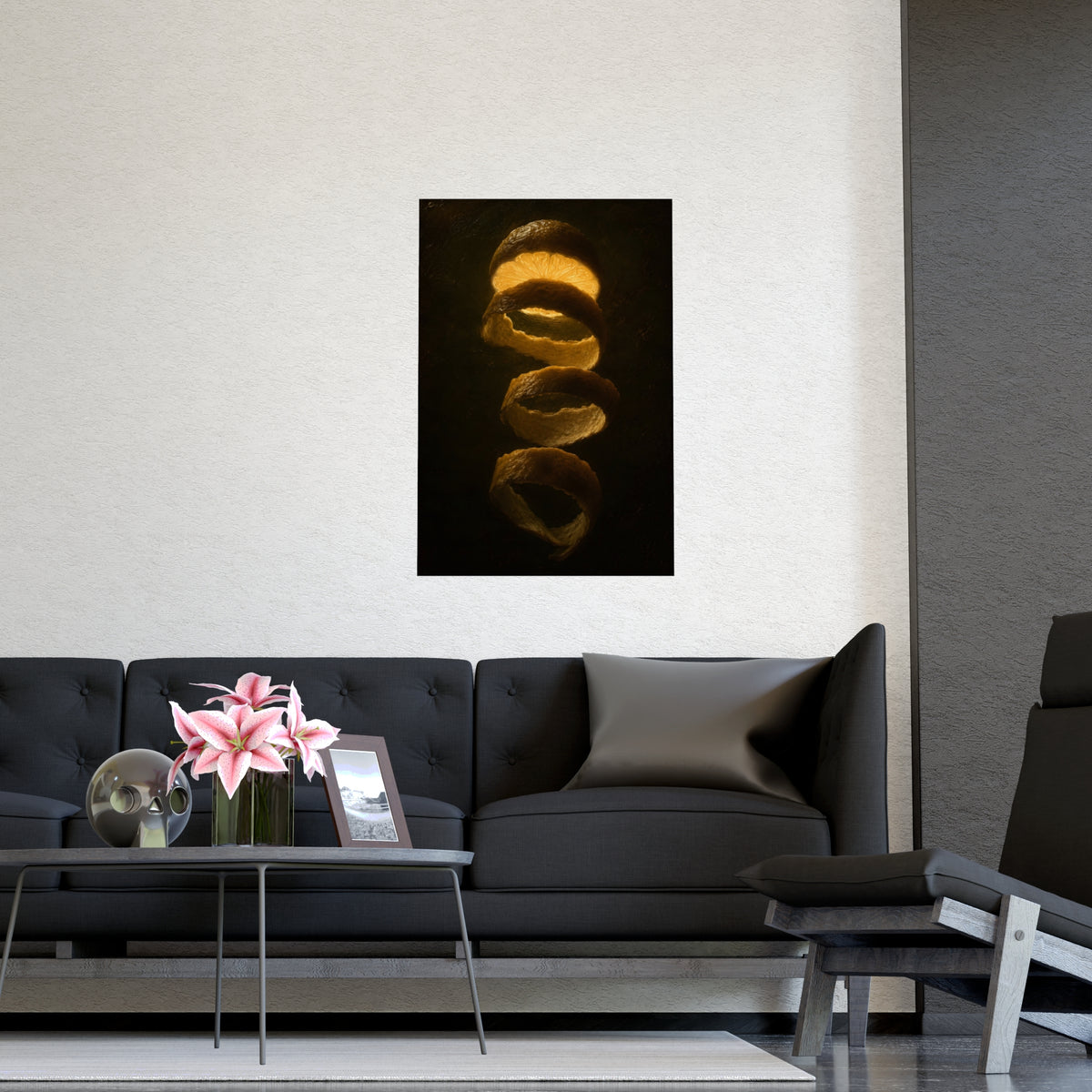 Lemon, Backlit — lemon, backlit, shown framed on a wall