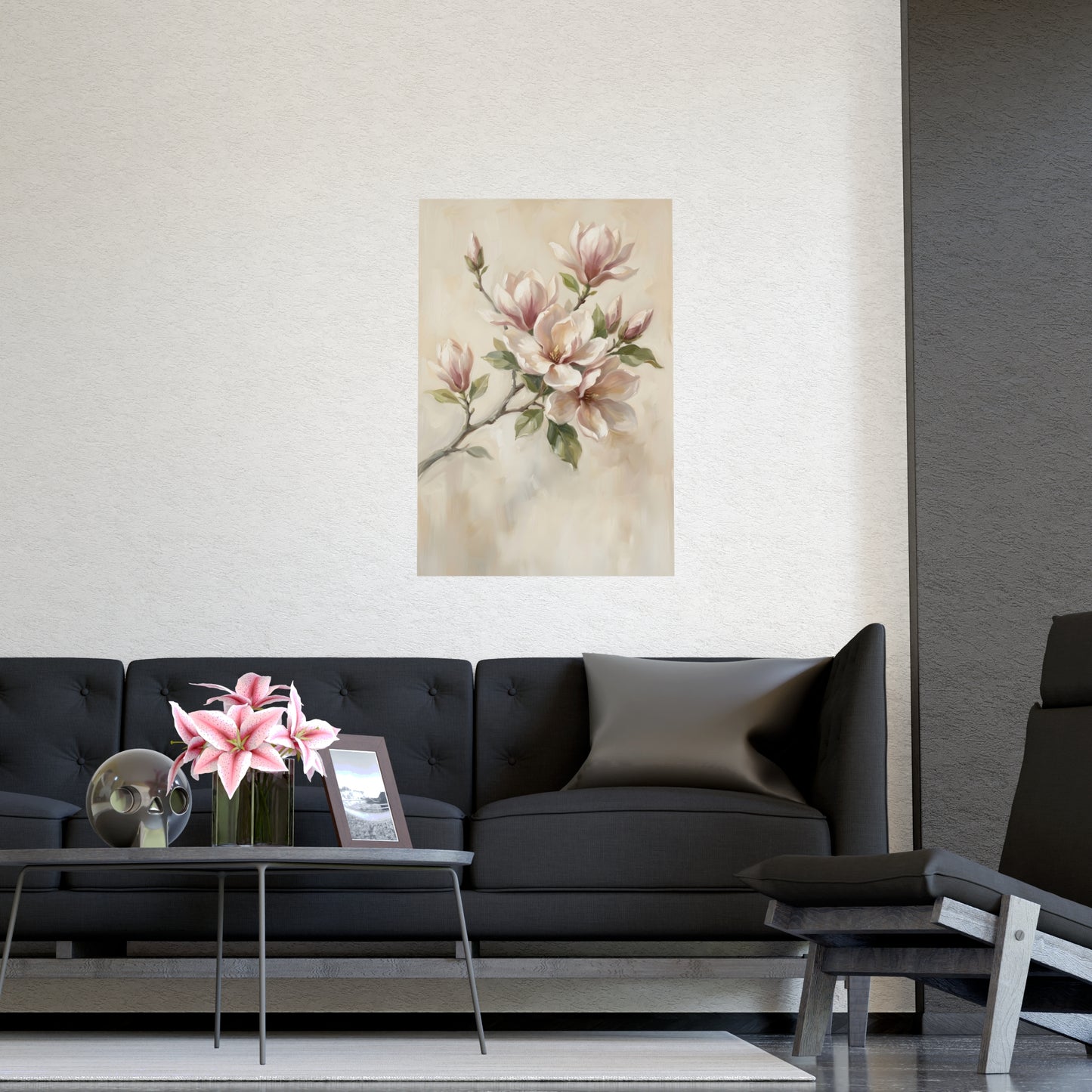 Branche de magnolia | Affiche Murale Romantique | Peinture