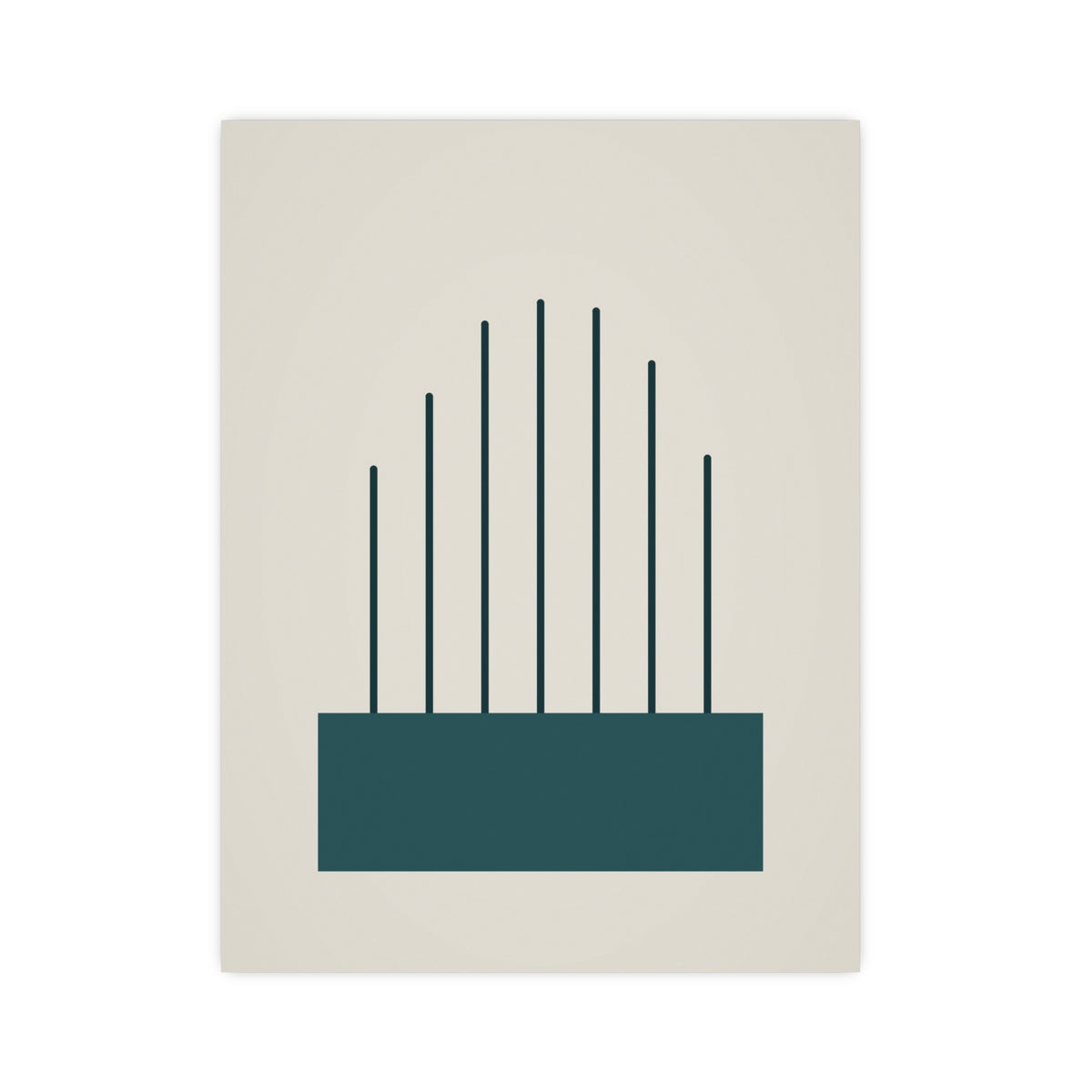 Deep Teal Lines Wall Art — lines in a deep teal palette, 12x16 in print