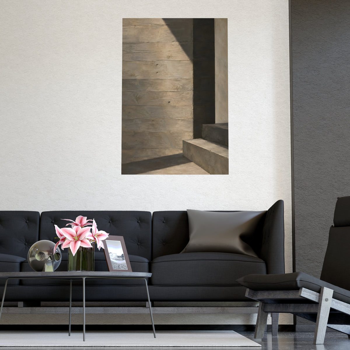 Board-Formed — board-formed, shown framed on a wall