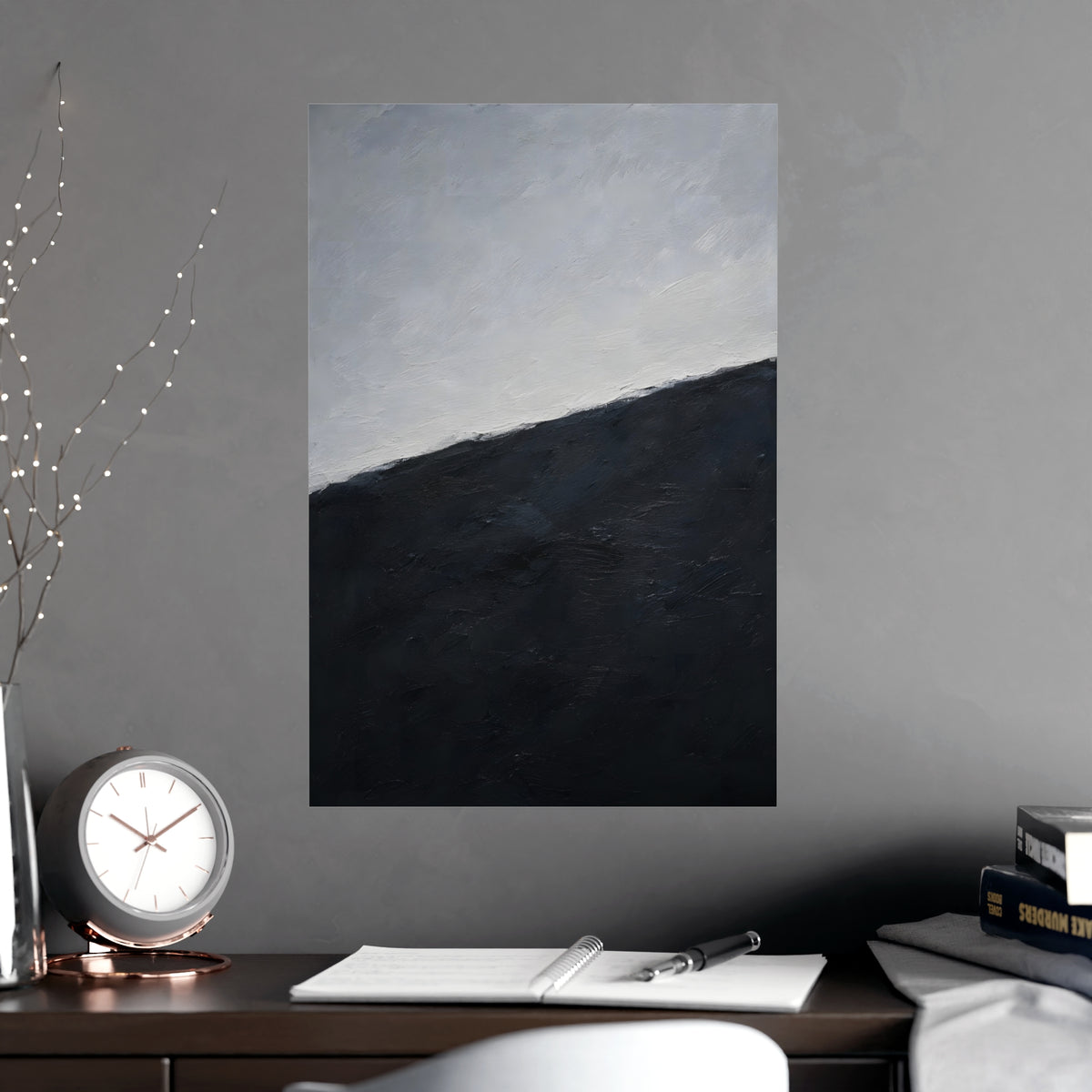 Snow Line — snow line, shown framed on a wall