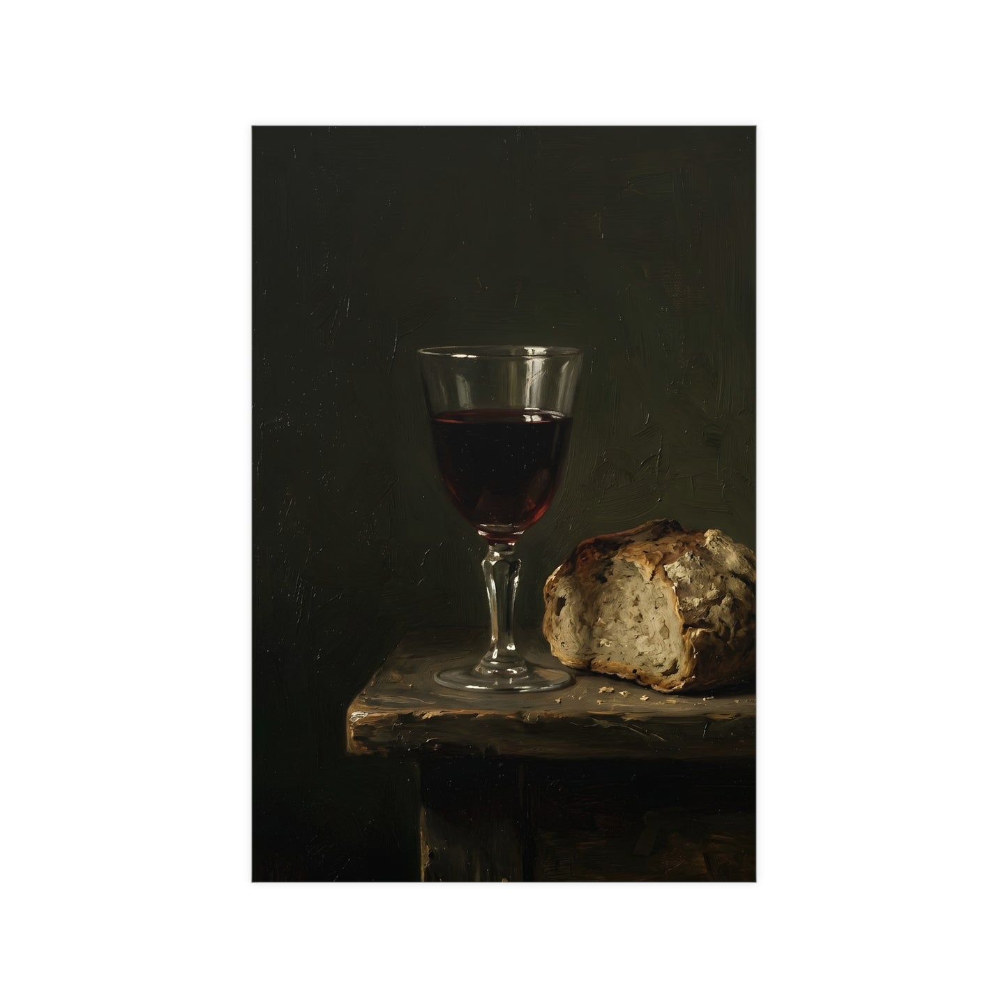 Wine and Bread — wine and bread, 12x16 in print