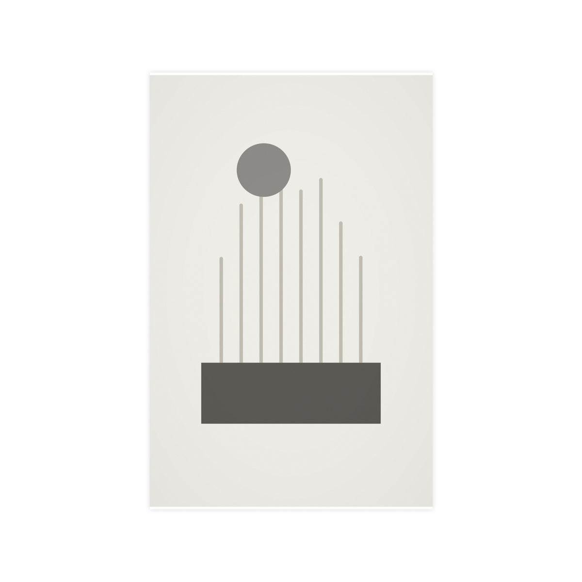 Charcoal Cream Lines Wall Art — lines in a charcoal cream palette, 11x17 in print