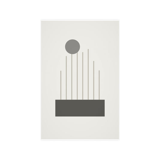 Charcoal Cream Lines Wall Art — lines in a charcoal cream palette, 11x17 in print