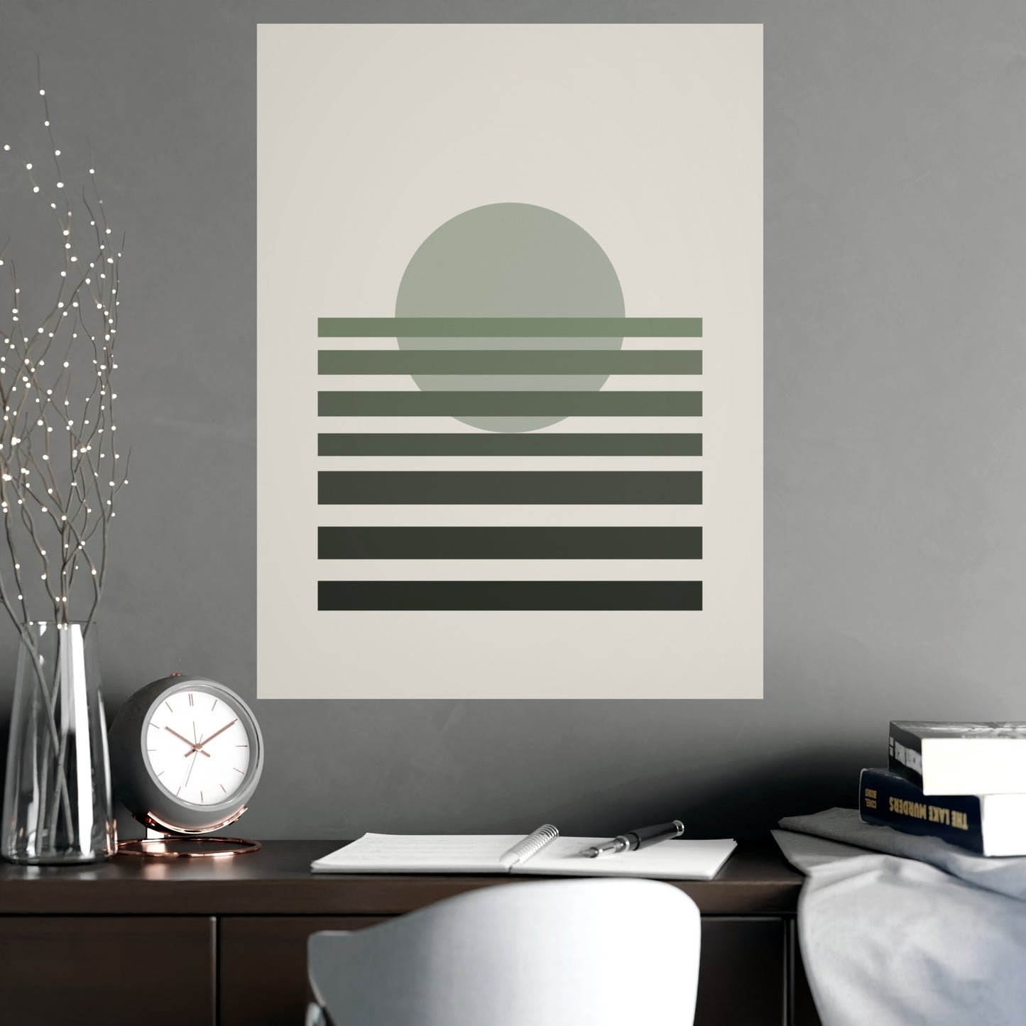 Sage Neutral Sunset Boho Wall Art | Living Room Print