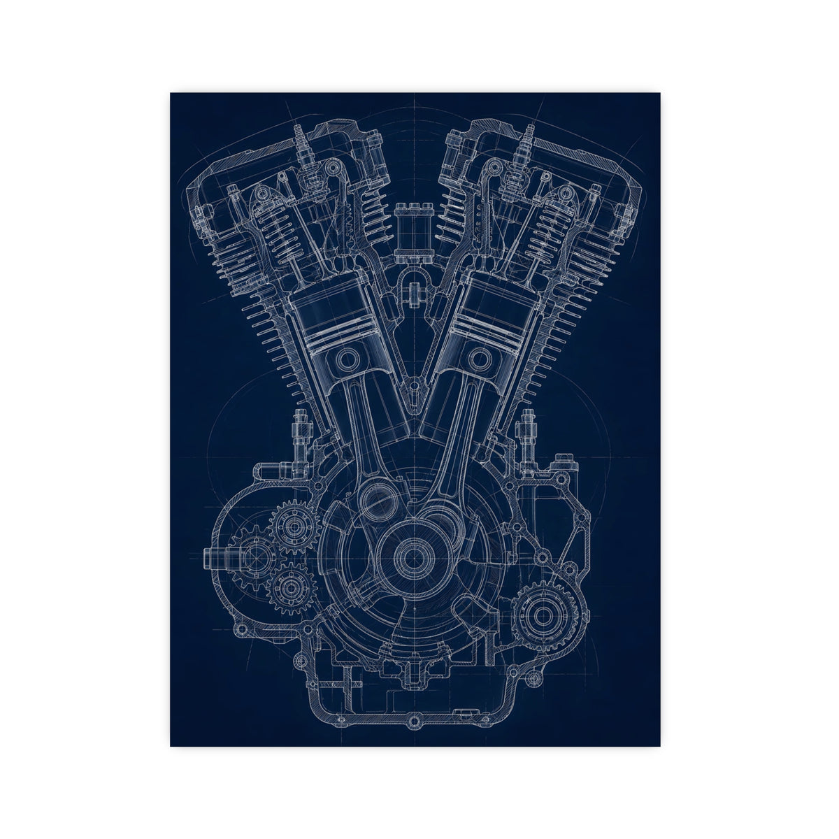 V-Twin Engine — v-twin engine, 12x16 in print