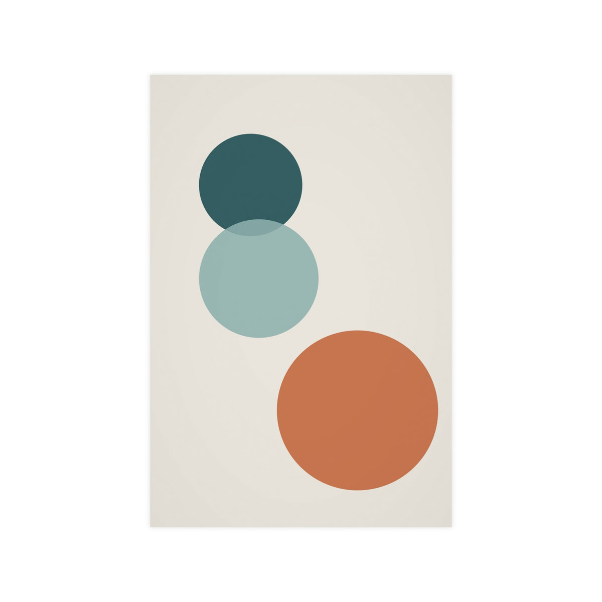 Deep Teal Circles Modern Wall Art — circles in a deep teal palette, 12x18 in print