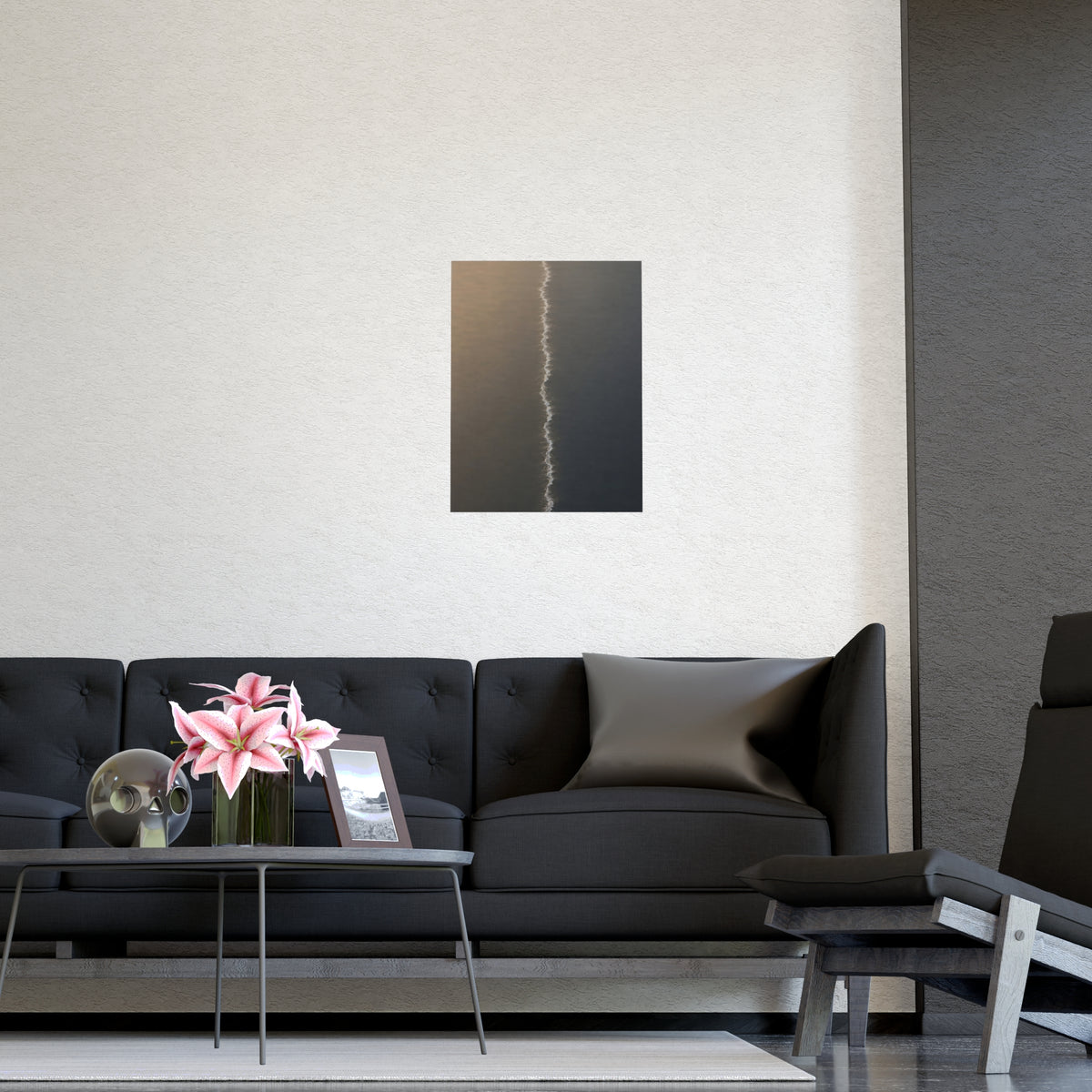 One Line, from Above — one line, from above, shown framed on a wall