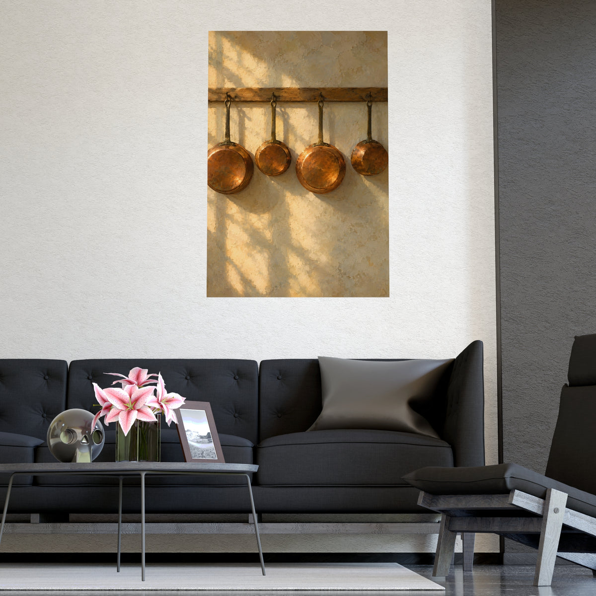 Copper on the Wall — copper on the wall, shown framed on a wall