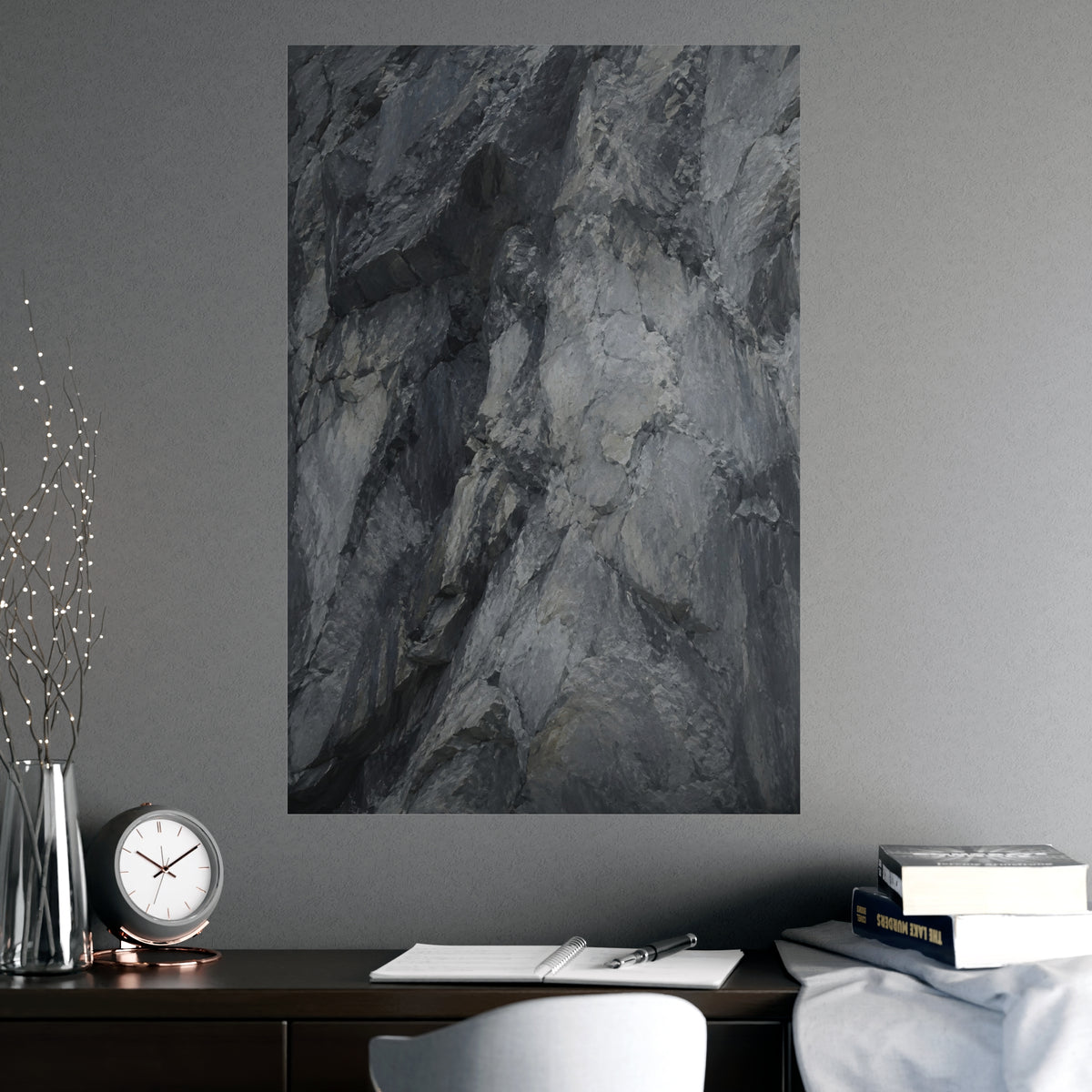 Rock Face — rock face, shown framed on a wall
