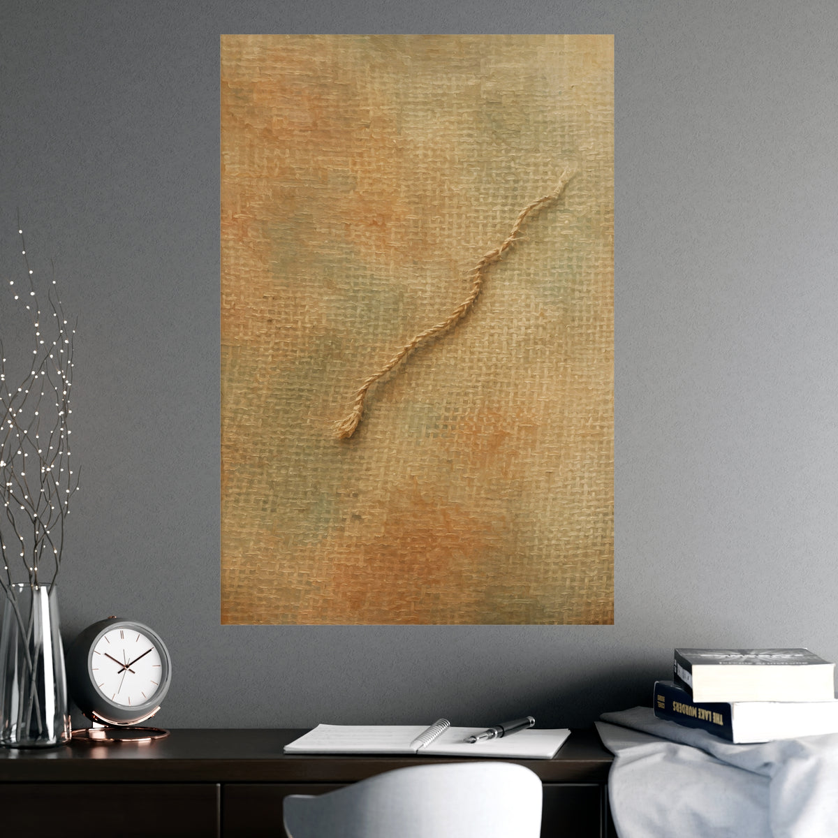 One Loose Thread — one loose thread, shown framed on a wall