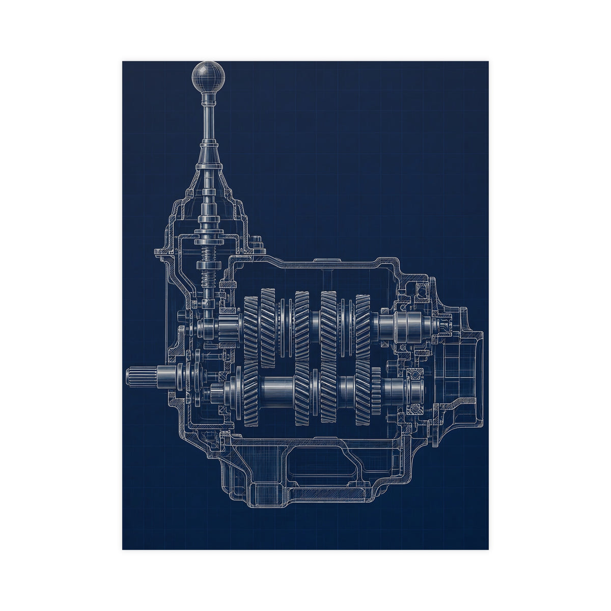 Gearbox, in Cutaway — gearbox, in cutaway, 18x24 in print