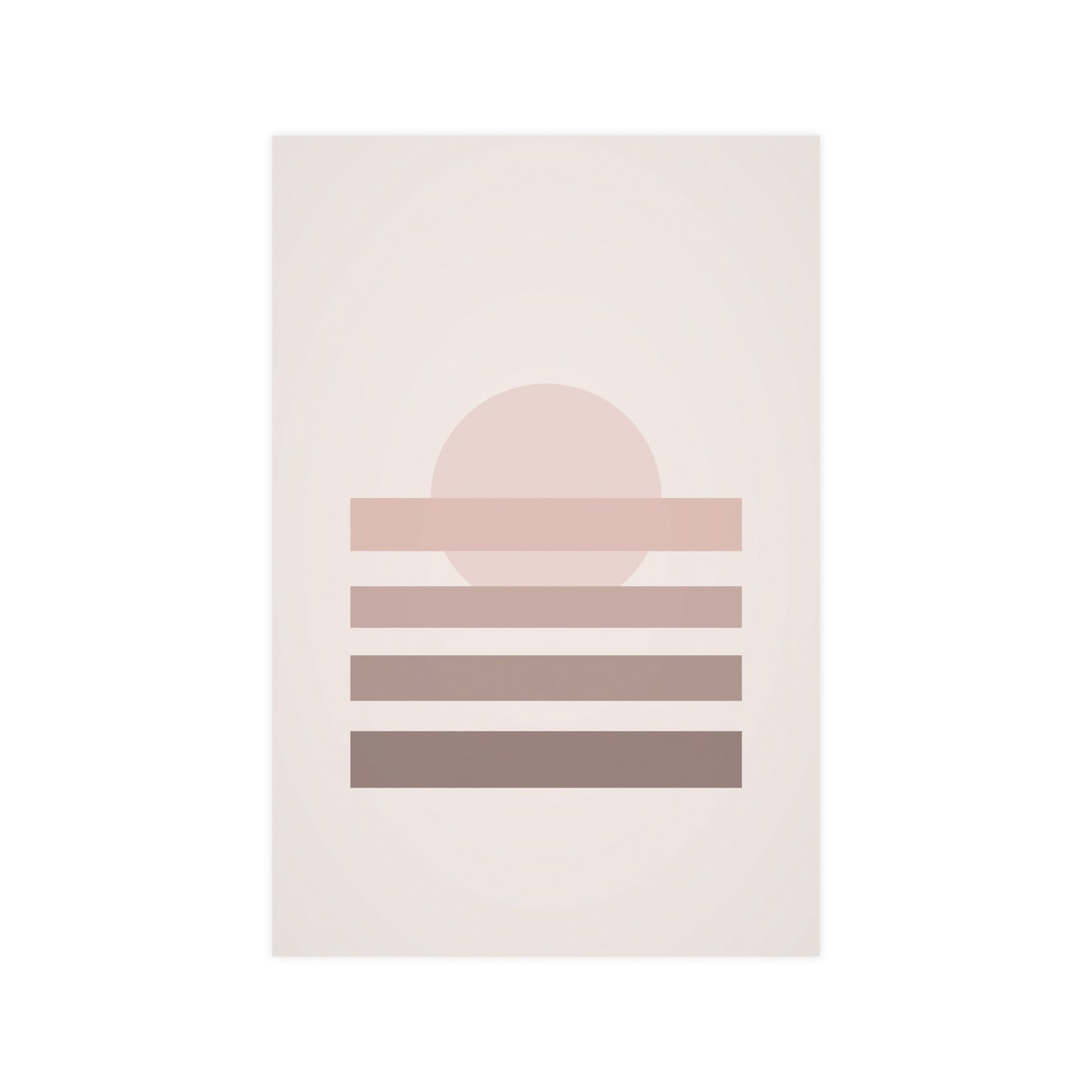 Dusty Rose Sunset Landscape Wall Art | Living Room Print