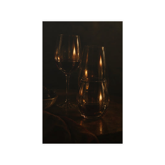 One Flame, Three Glasses — one flame, three glasses, 11x17 in print