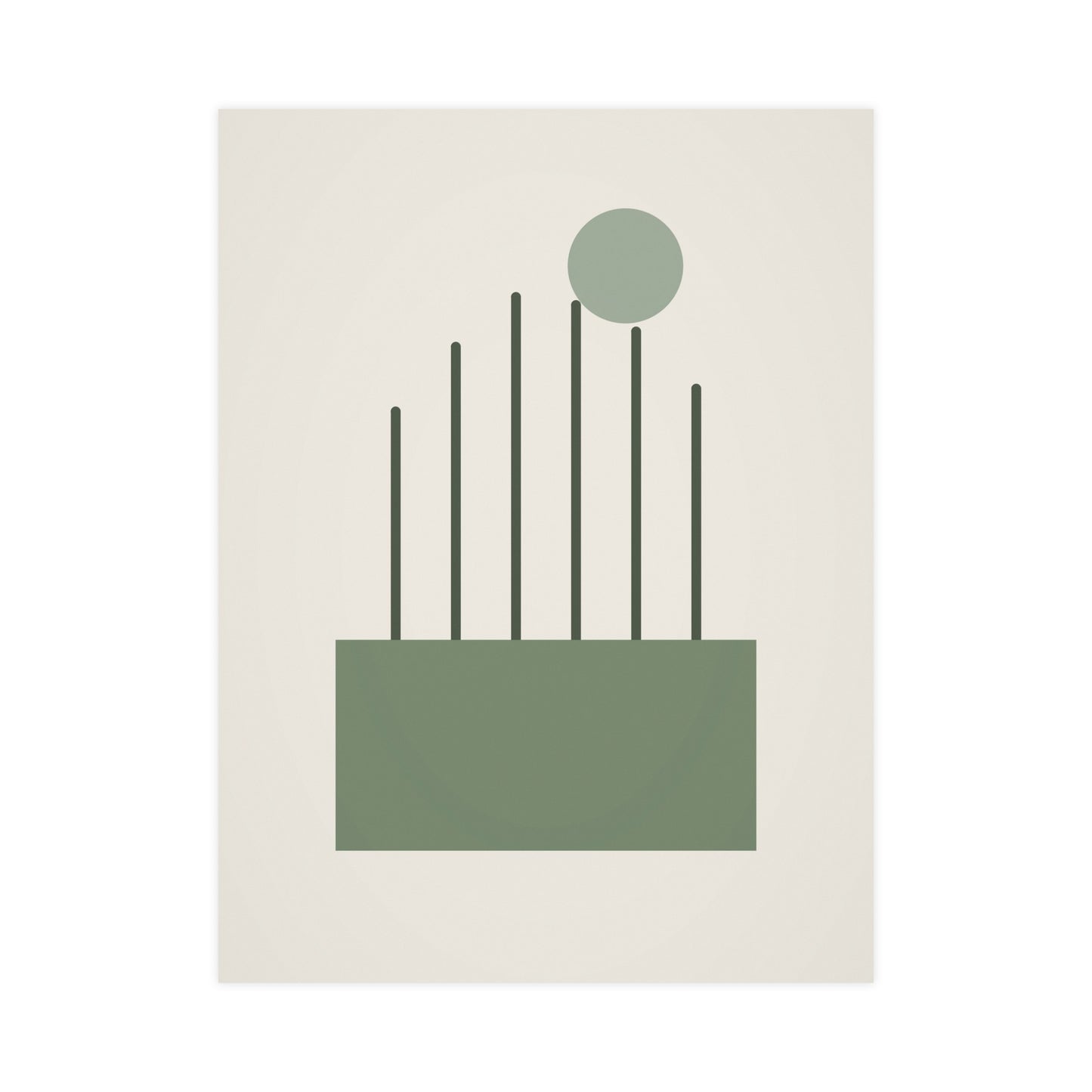 Sage Neutral Lines Boho Wall Art | Living Room Print