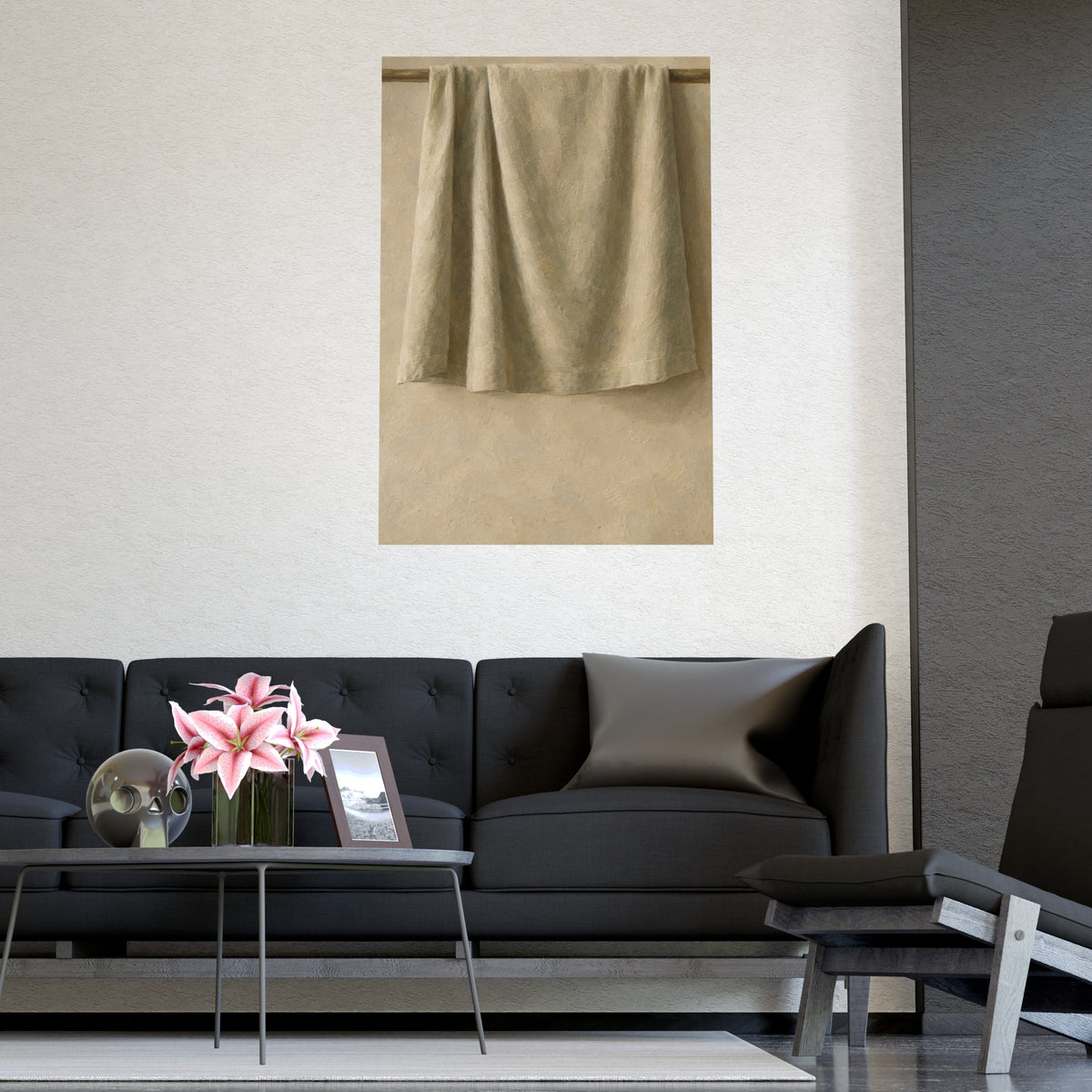Over the Rail — over the rail, shown framed on a wall