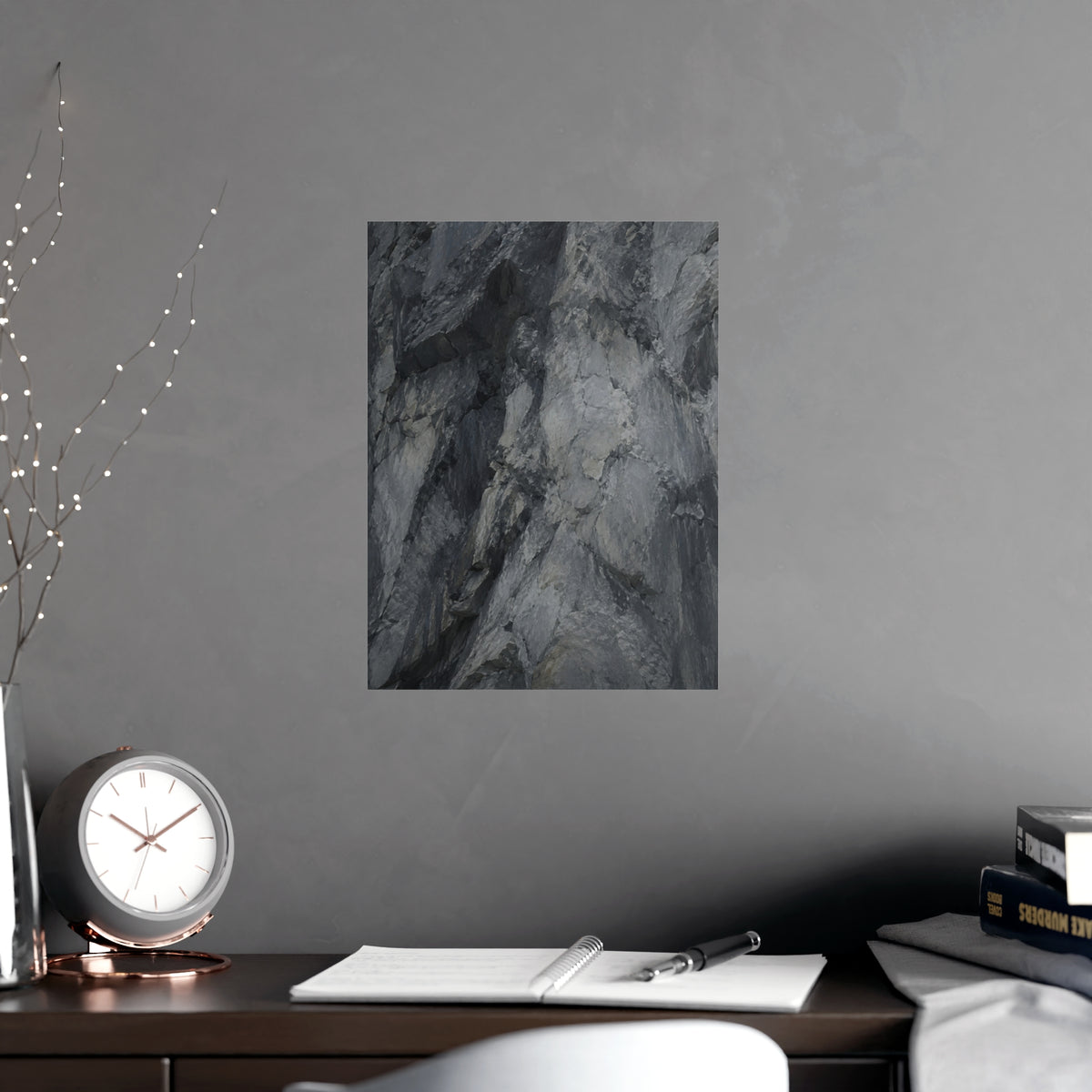 Rock Face — rock face, shown framed on a wall