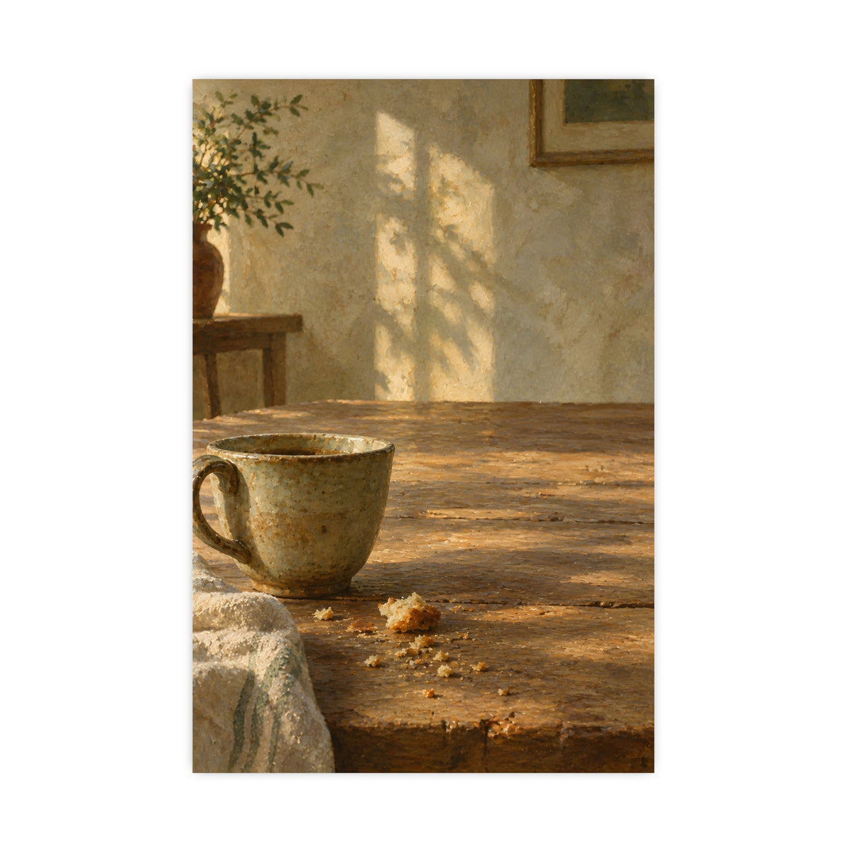 At Table Height — at table height, shown framed on a wall