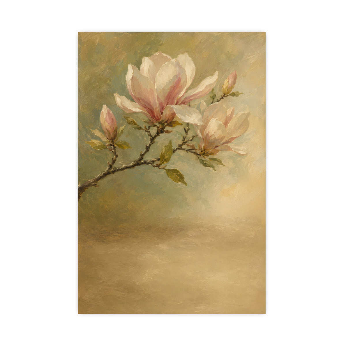 Magnolia Branch — a single magnolia branch in bloom, 16x24 in print