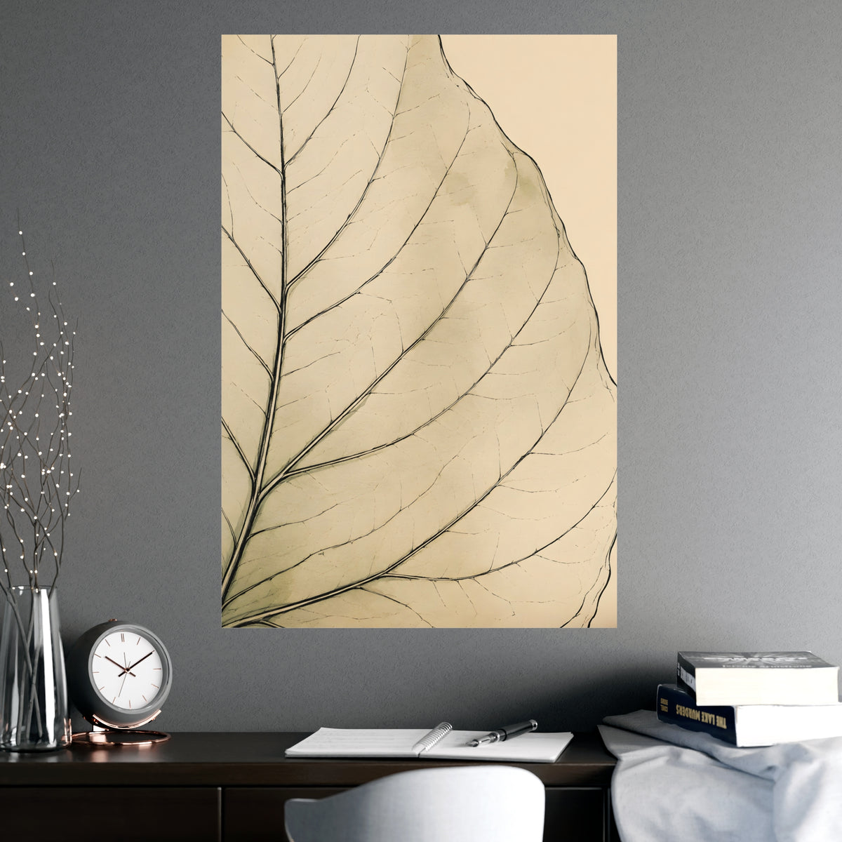 Leaf, Up Close — leaf, up close, shown framed on a wall