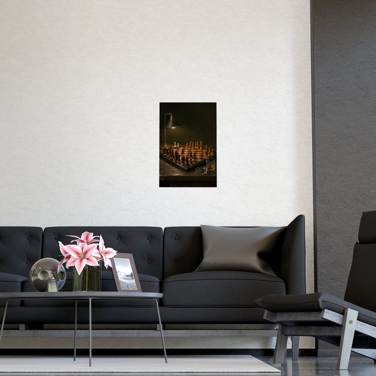 The Game, Unfinished on a plain wall, shown at a larger size, 16x24 in print